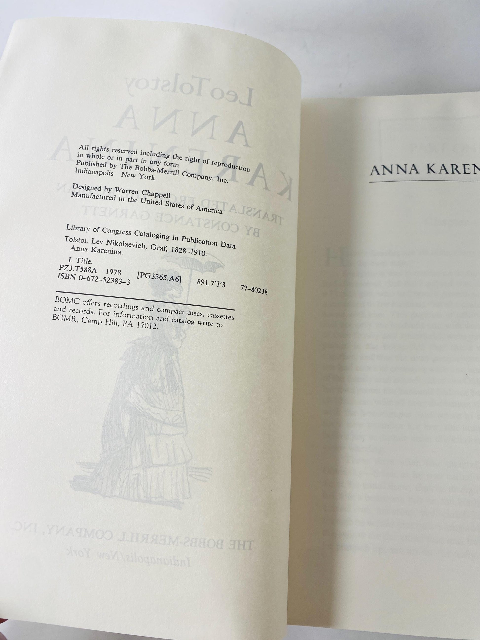 Anna Karenina by Leo Tolstoy Vintage book circa 1978 Russian Story of love, lust, passion betrayal