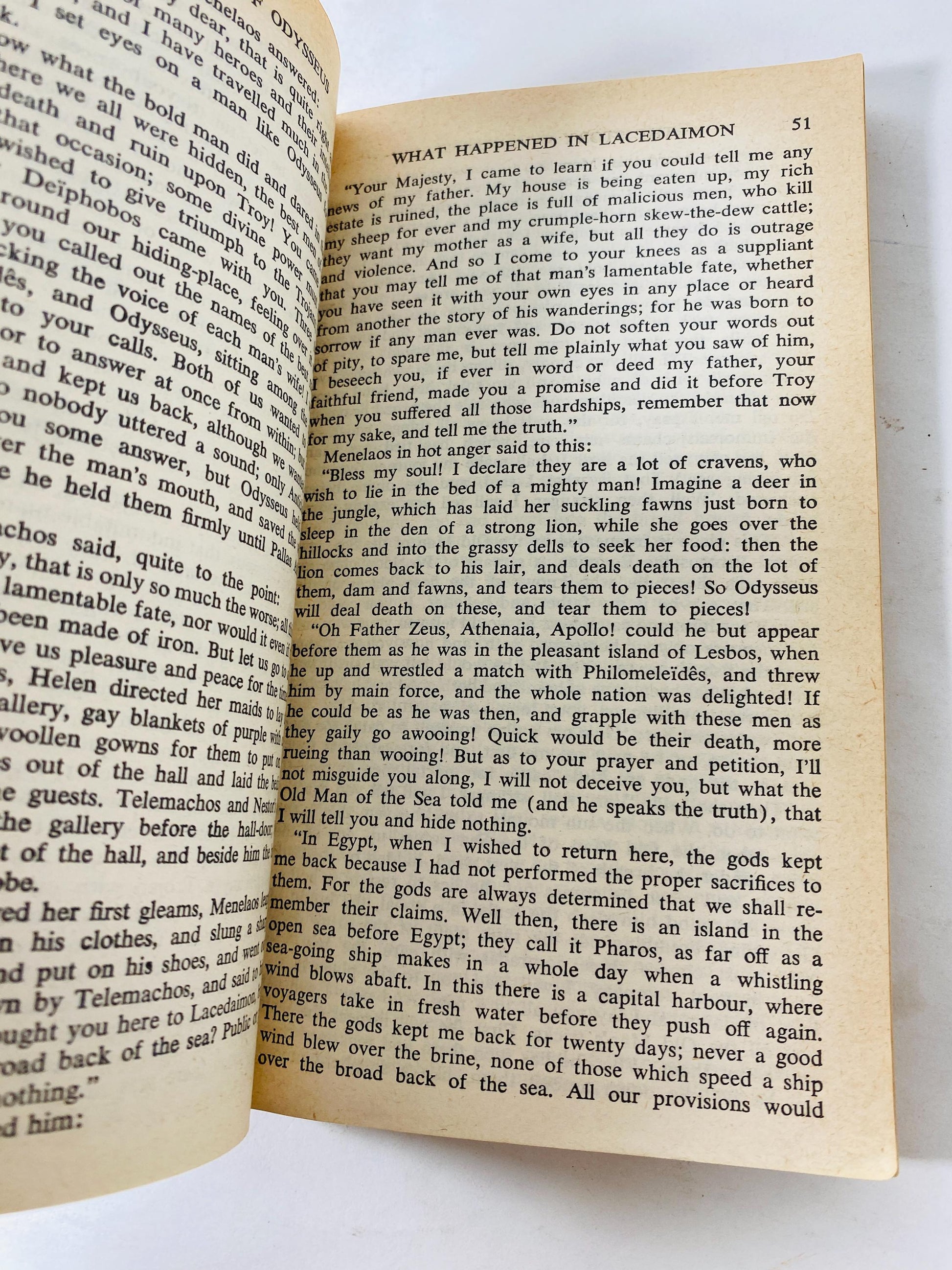 Odyssey by Homer. Vintage paperback book circa 1962 Mentor edition. Book lover gift. Mythology philosophy