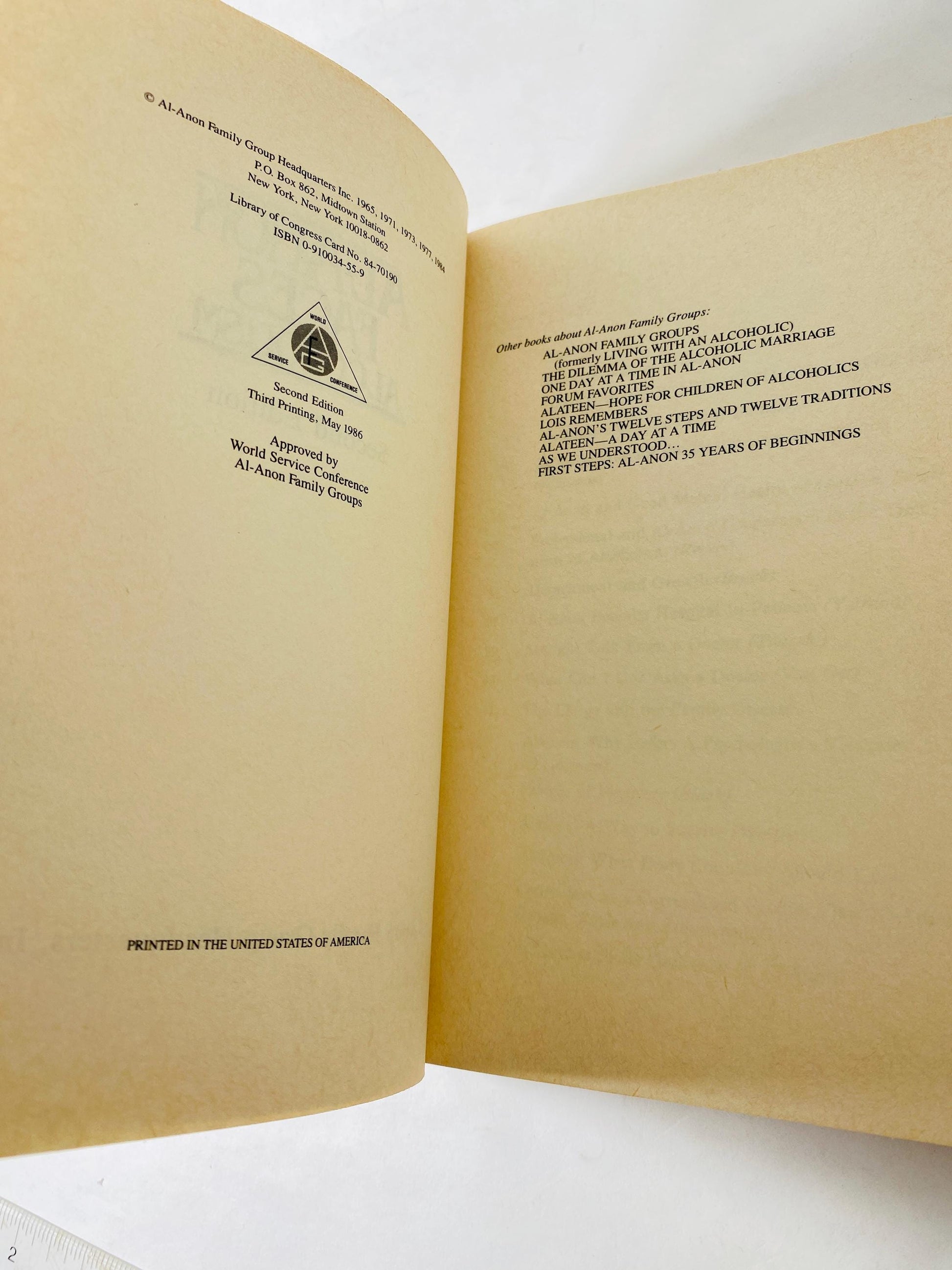 1986 Al-Anon Faces Alcoholism Twelve Steps & Twelve Traditions Vintage Alcoholics Anonymous book Recovery AA sobriety EARLY Printing HelenK