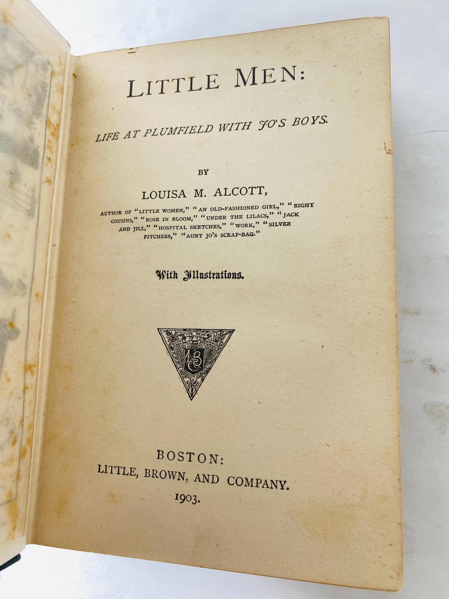 Little Men by Louisa May Alcott Vintage book circa 1903 Life at Plumfield with Jo’s Boys Beautiful green & gold cover! Antique gift decor