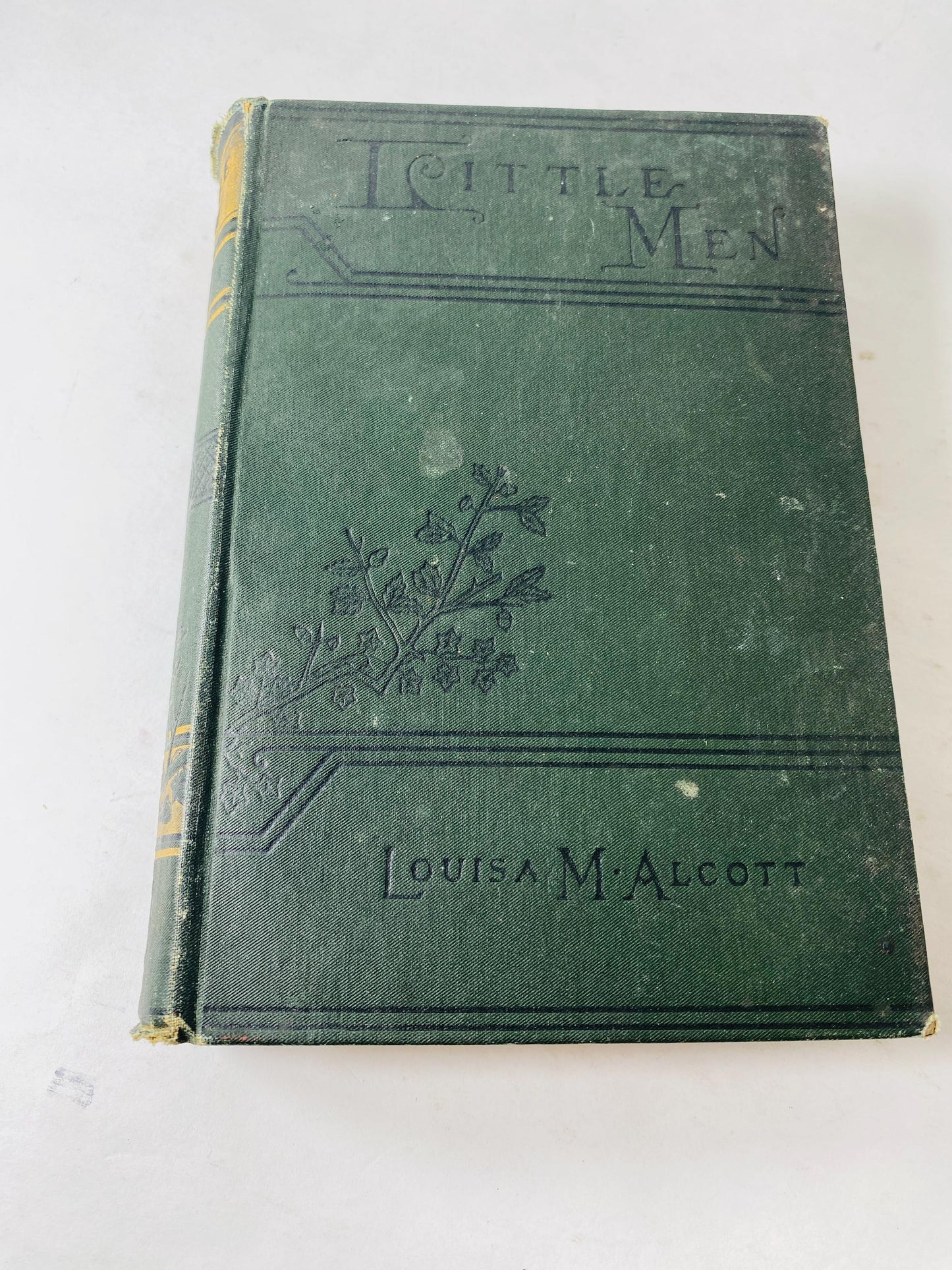 Little Men by Louisa May Alcott Vintage book circa 1903 Life at Plumfield with Jo’s Boys Beautiful green & gold cover! Antique gift decor