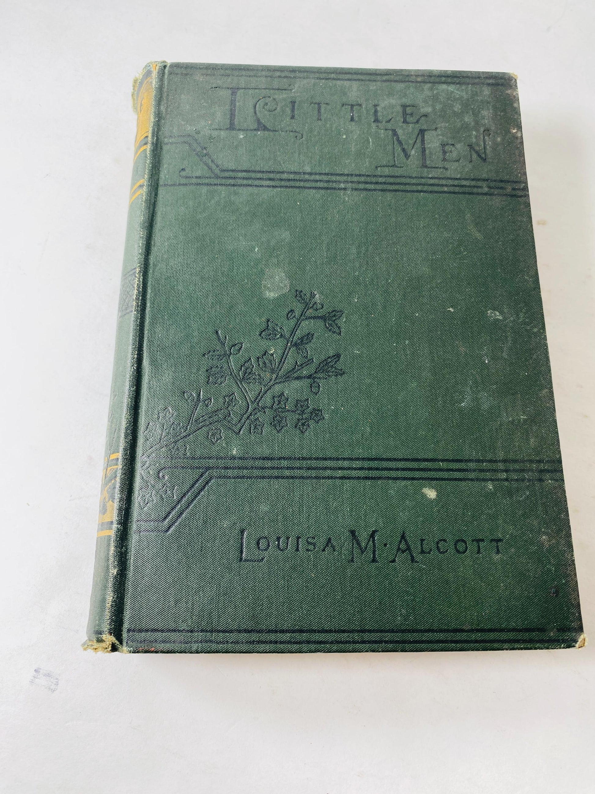 Little Men by Louisa May Alcott Vintage book circa 1903 Life at Plumfield with Jo’s Boys Beautiful green & gold cover! Antique gift decor