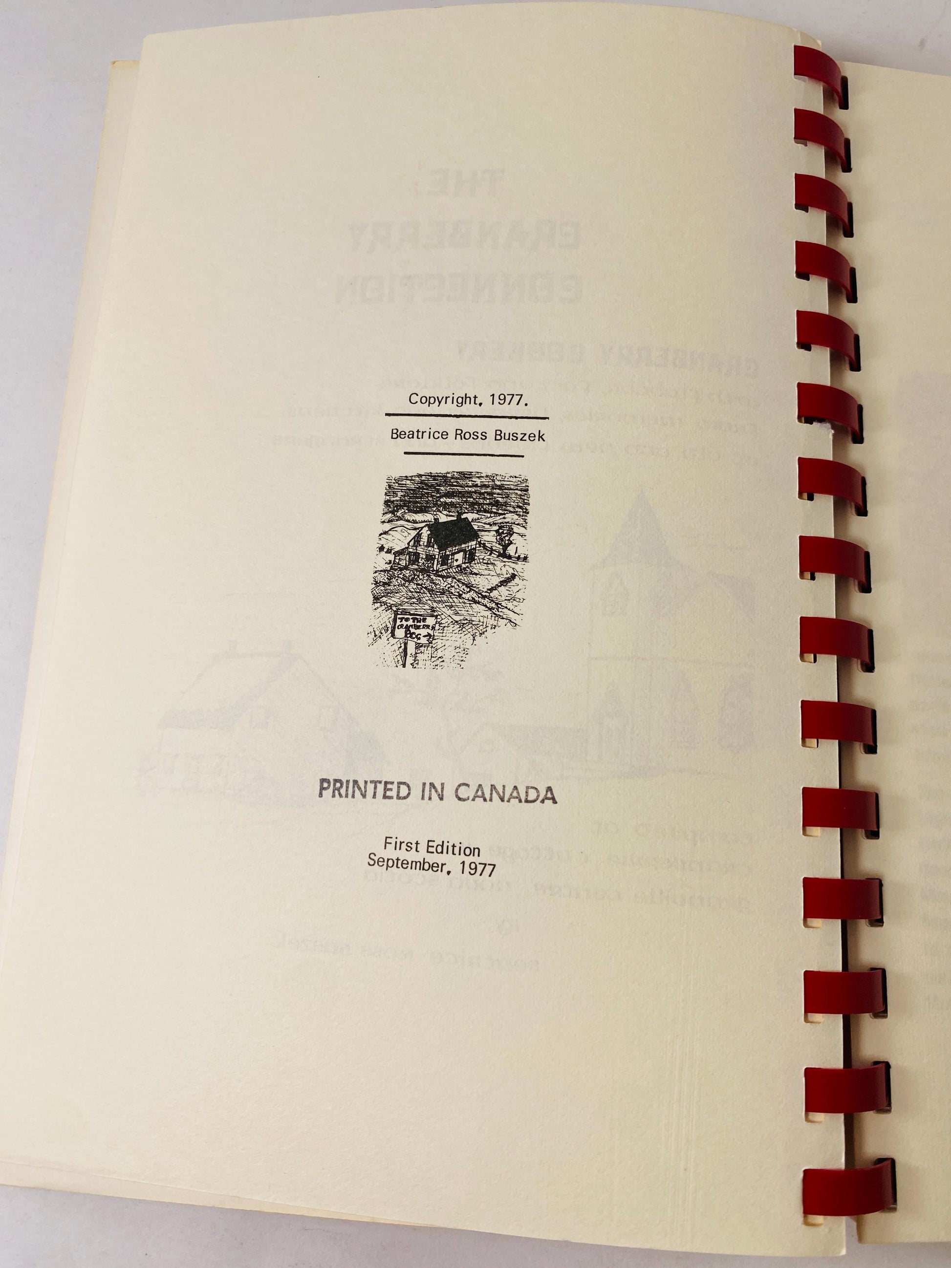 Vintage 1977 Cranberry Connection spiral cookbook FIRST EDITION Cranberry Recipes Cranberrie Cottage Granville Centre Nova Scotia