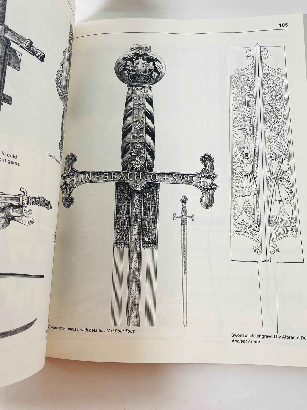 Weapons & Armor Pictorial Archive of Woodcuts Engravings vintage book circa 1981 LARGE Art instruction how to weapons war military soldier