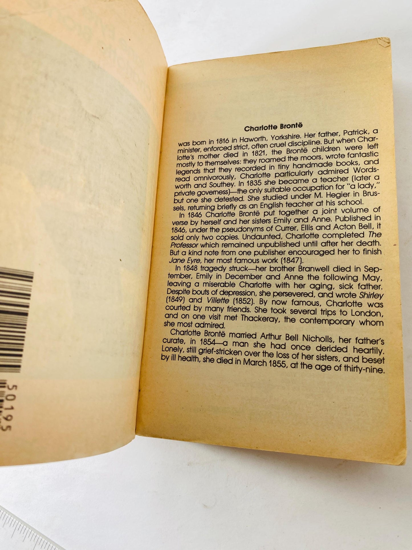 Jane Eyre by Charlotte Bronte Vintage paperback book circa 1987 Quintessential Victorian novel of gothic romance Bantam