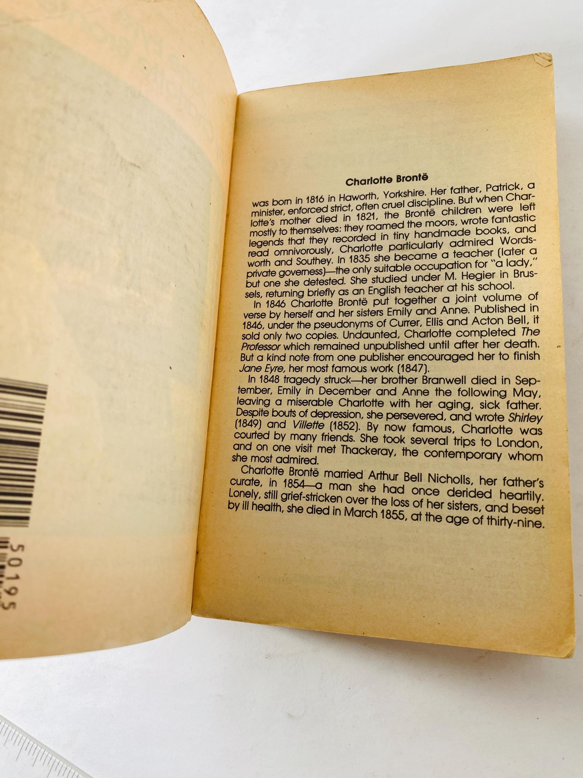 Jane Eyre by Charlotte Bronte Vintage paperback book circa 1987 Quintessential Victorian novel of gothic romance Bantam