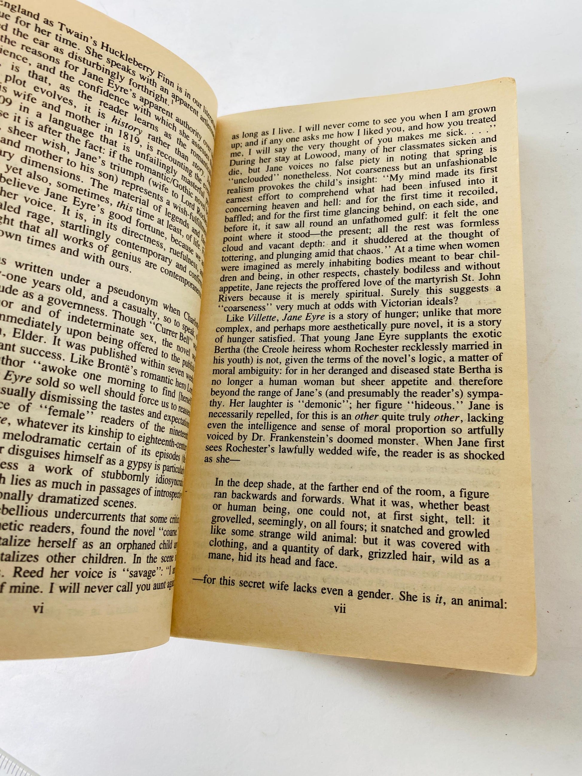 Jane Eyre by Charlotte Bronte Vintage paperback book circa 1987 Quintessential Victorian novel of gothic romance Bantam