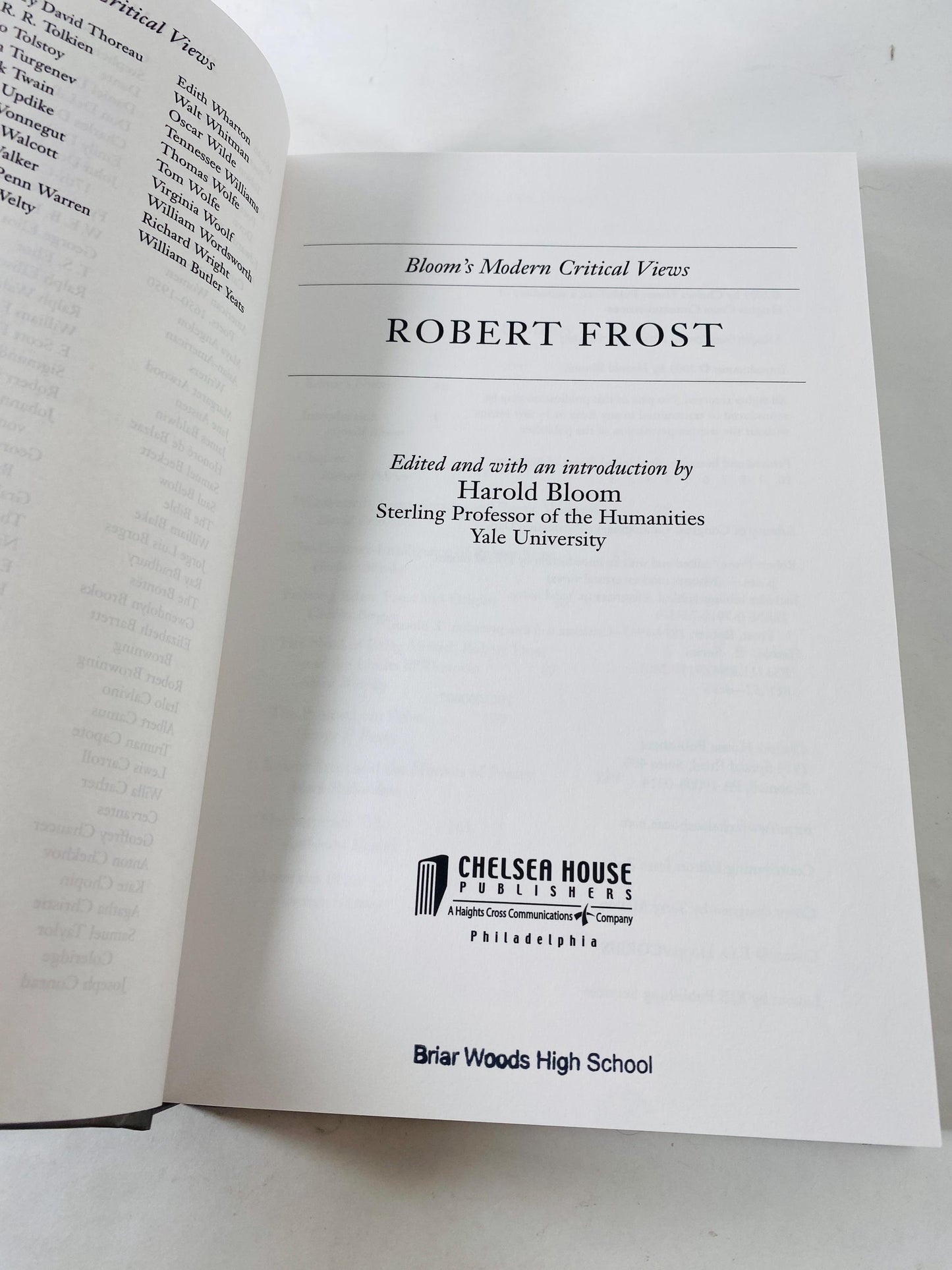Robert Frost vintage book Bloom’s Modern Critical Views Harold Bloom circa 2003 Literary Criticism Poetry Study Book