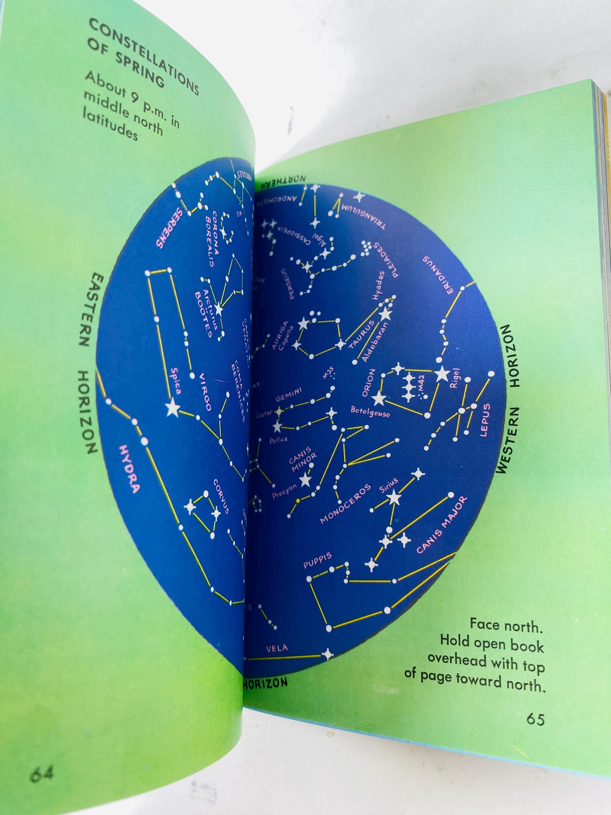 Stars Guide to Constellations Sun Moon Planets and the Heavens Golden Nature Guide paperback Book by Herbert Zim circa 1985