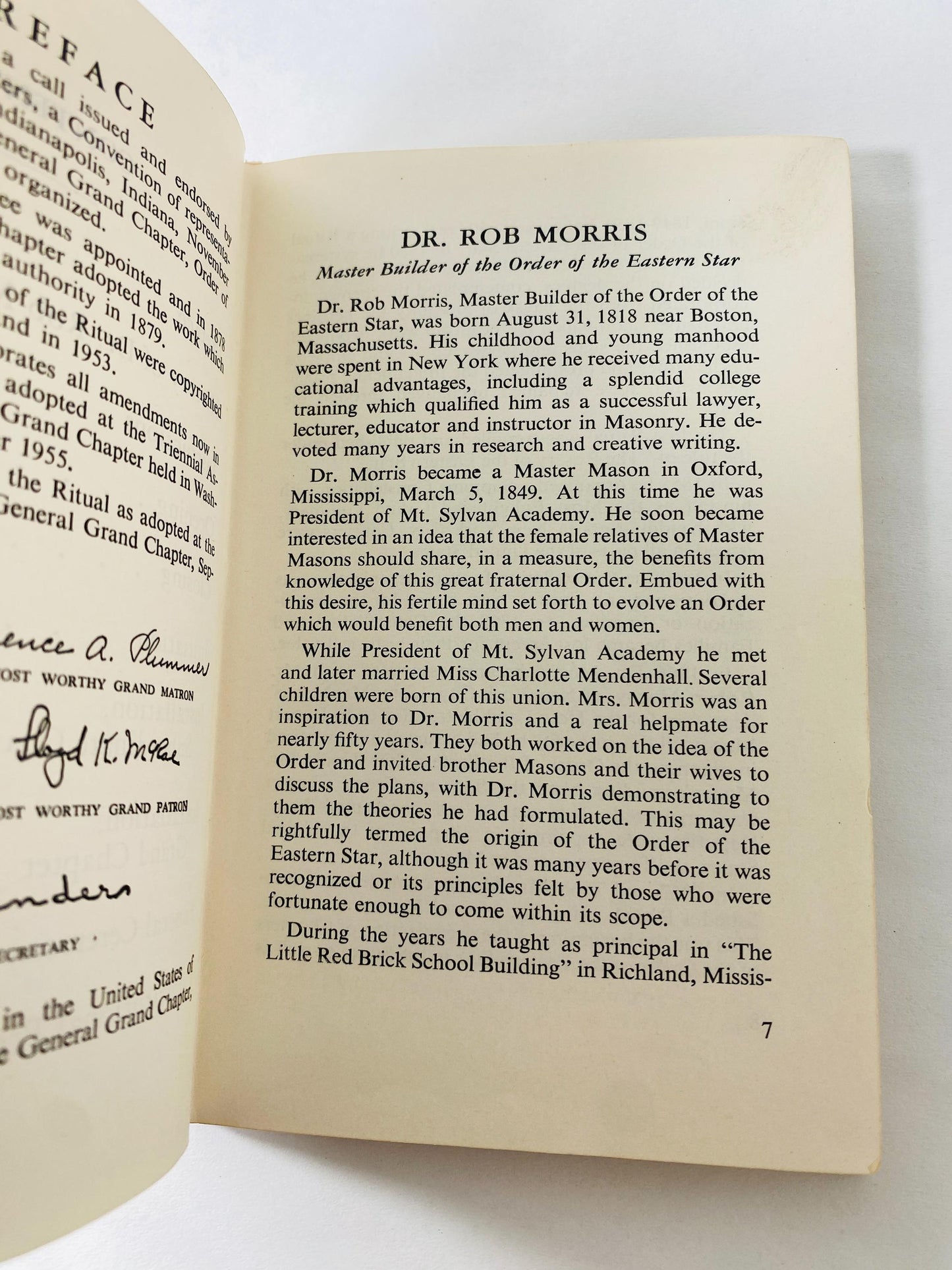 1956 Order of the Eastern Star Ritual Book Freemasonry Masonic vintage ritual book mid-century religious and ceremonial ephemera