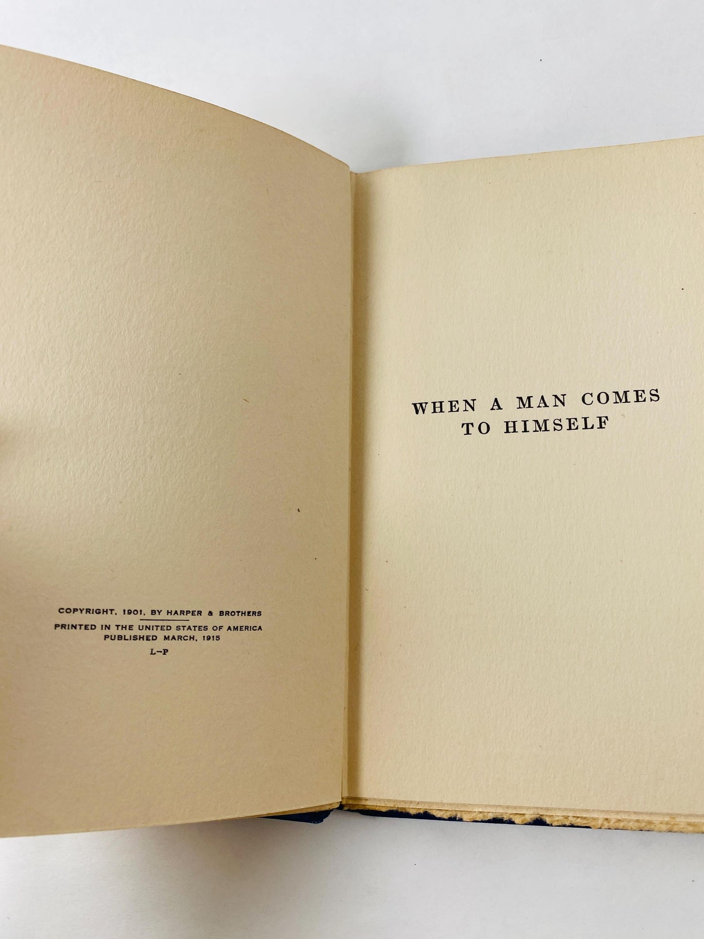 1915 When a Man Comes to Himself Vintage book by Woodrow Wilson Blue HardcoverHarper & Brothers Presidential History Gift