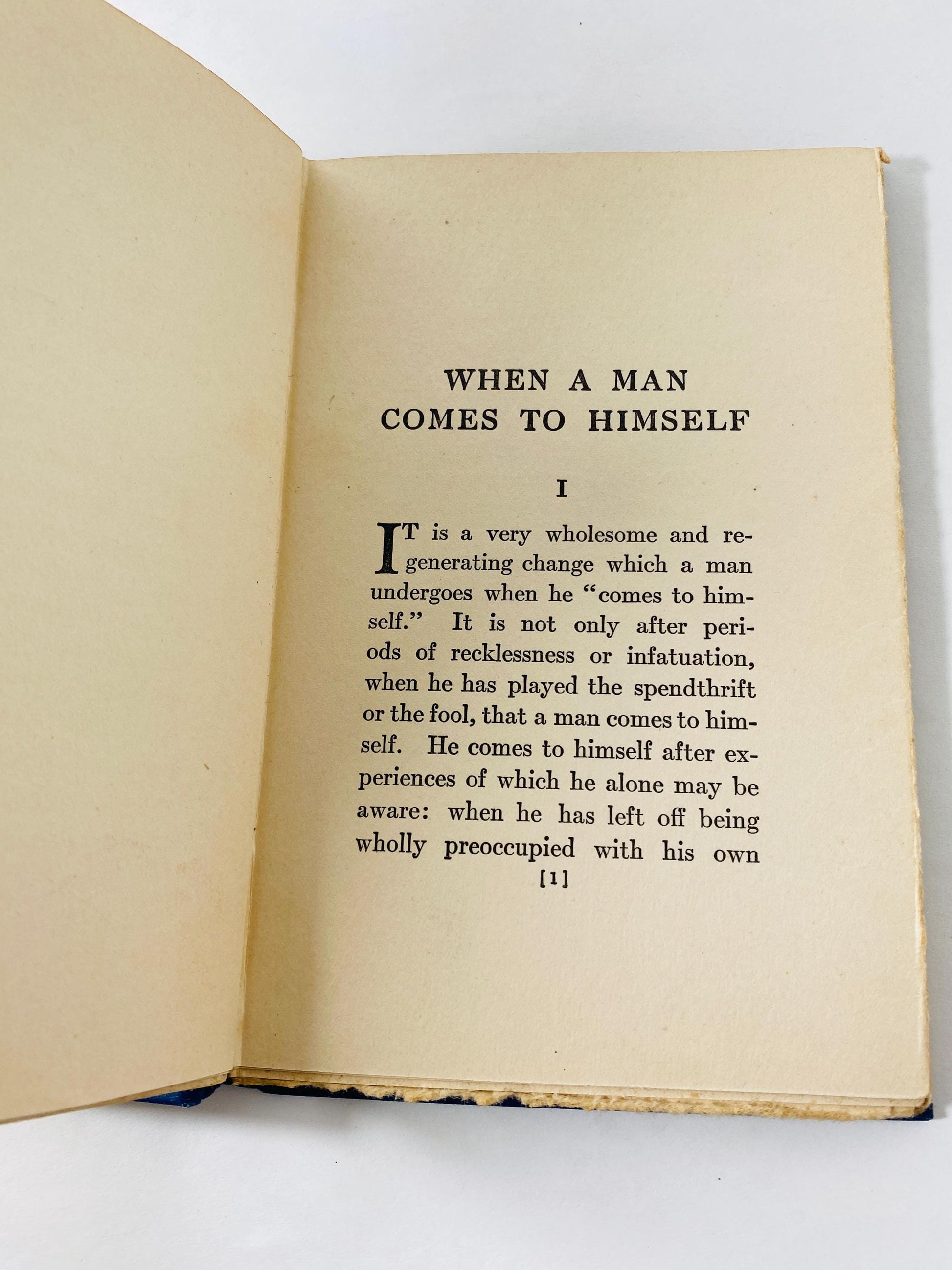 1915 When a Man Comes to Himself Vintage book by Woodrow Wilson Blue HardcoverHarper & Brothers Presidential History Gift