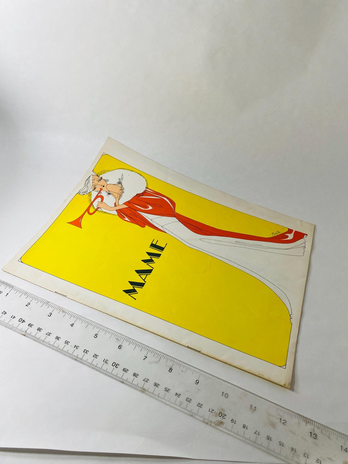 1971 Mame Souvenir Program featuring Angela Lansbury Musical Theater Program Vintage Broadway Tour Memorabilia Mod Yellow Cover Art