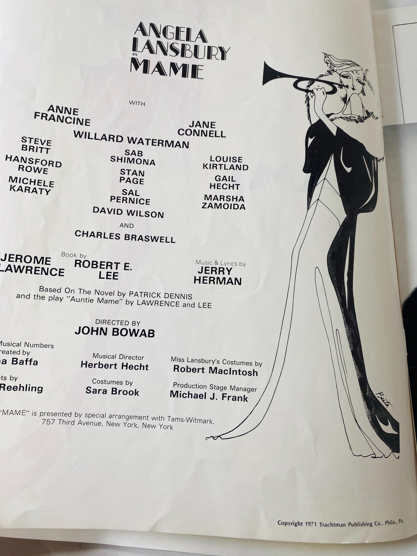 1971 Mame Souvenir Program featuring Angela Lansbury Musical Theater Program Vintage Broadway Tour Memorabilia Mod Yellow Cover Art