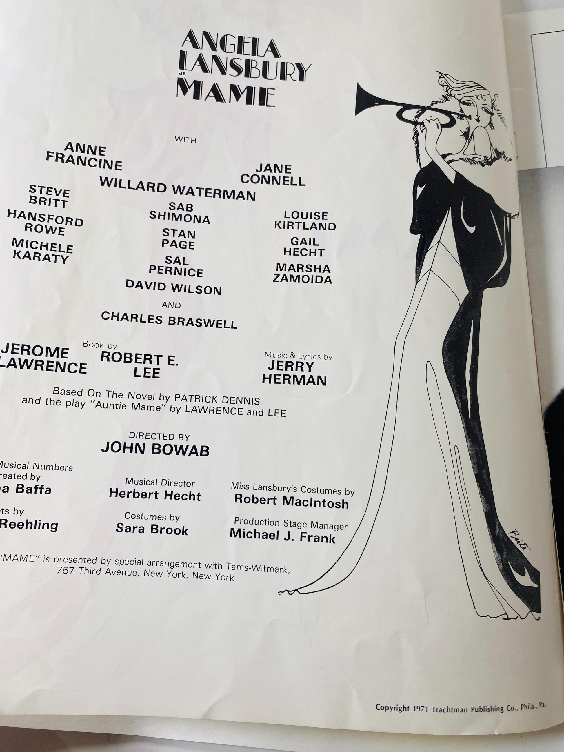 1971 Mame Souvenir Program featuring Angela Lansbury Musical Theater Program Vintage Broadway Tour Memorabilia Mod Yellow Cover Art