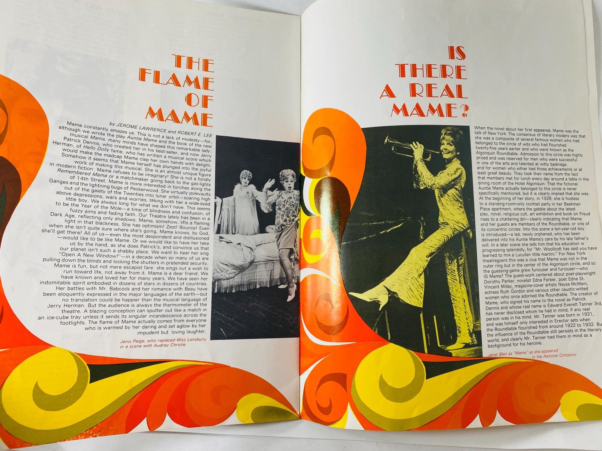 1971 Mame Souvenir Program featuring Angela Lansbury Musical Theater Program Vintage Broadway Tour Memorabilia Mod Yellow Cover Art
