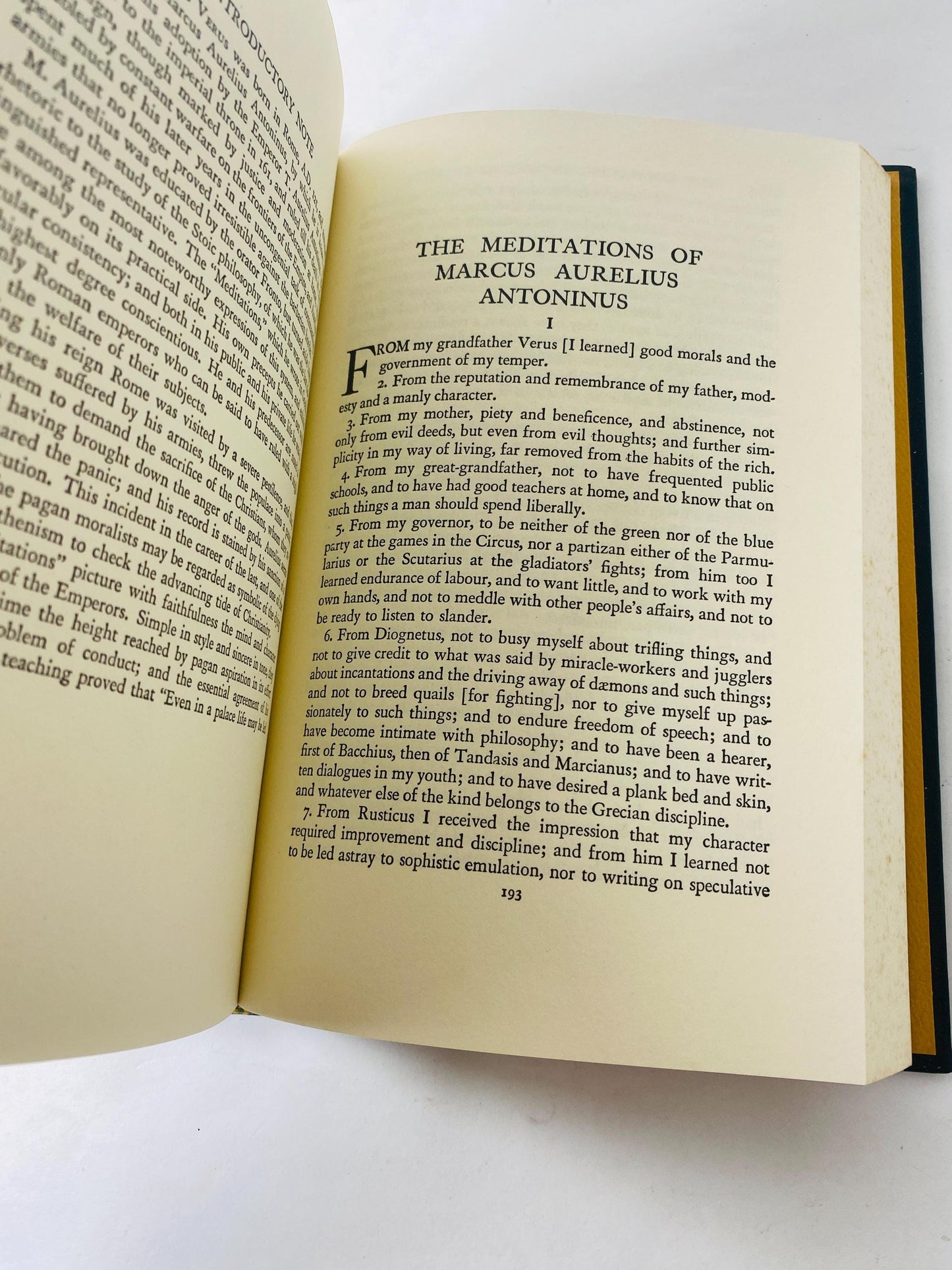 Marcus Aurelius Meditations vintage green leatherette Harvard Clasics book embossed Plato Apology Phaedo Crito philosophy Epicetus Sayings