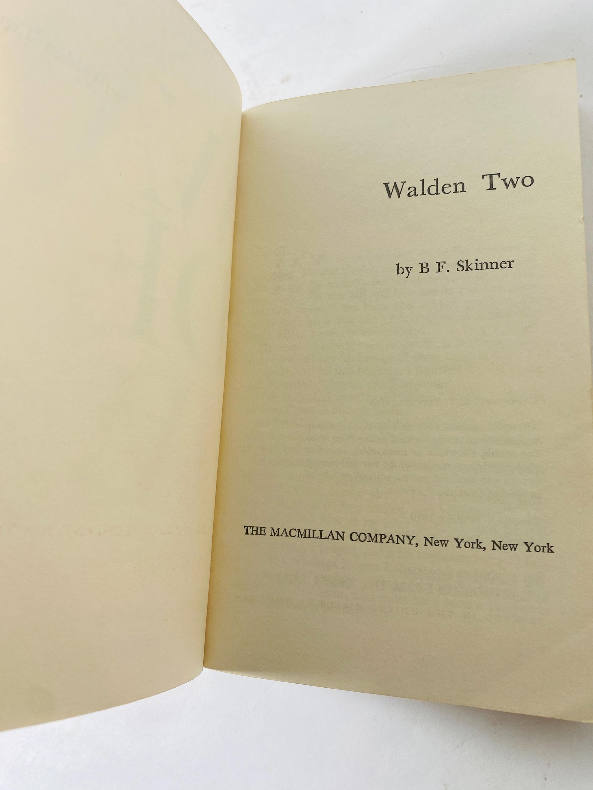 Waden Two vintage paperback book BF Skinner Abnormal Psychology unique psychology gift psychoanalysis psychiatry demons Behaviorism Utopian
