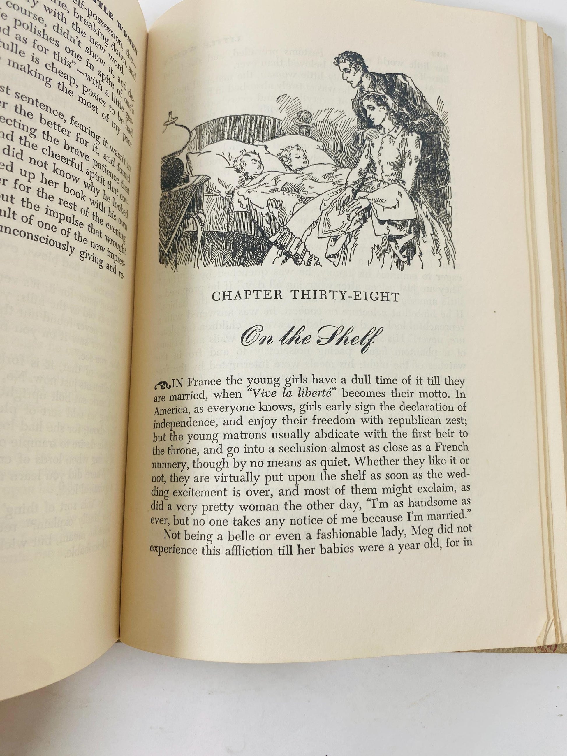 Little Women or Meg Jo Beth and Amy by Louisa May Alcott vintage book circa 1947 Illustrated Junior Library. Gift home decor