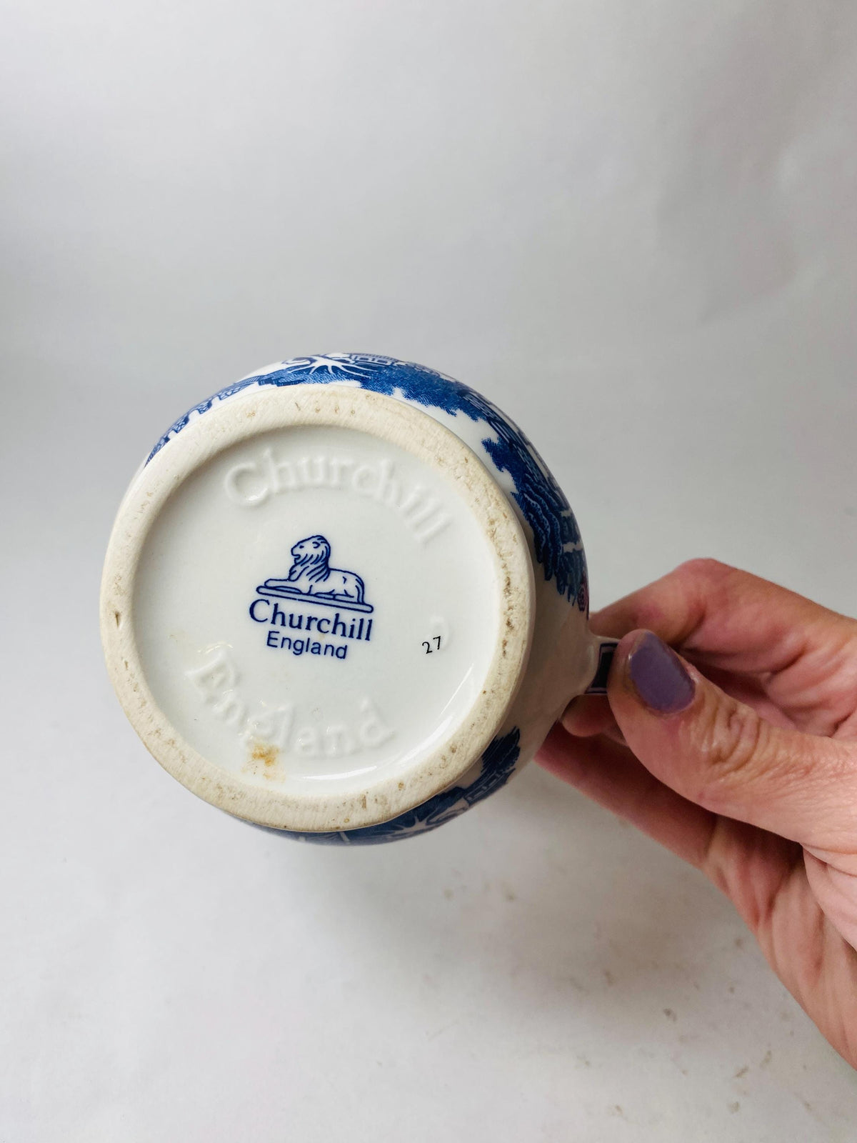 Vintage Churchill Blue Willow Chinoiserie Vintage creamer Butter Dish Made in England Retro kitchen collectible MCM Carnivore gift