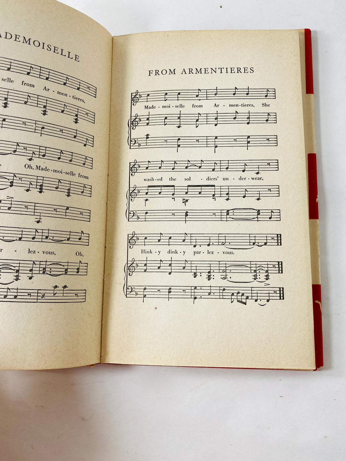 Mademoiselle From Armentieres vintage book WWI Doughboy Trench Song Poem circa 1953 military Americana Hinky Dinky Parley-Voo World War 1