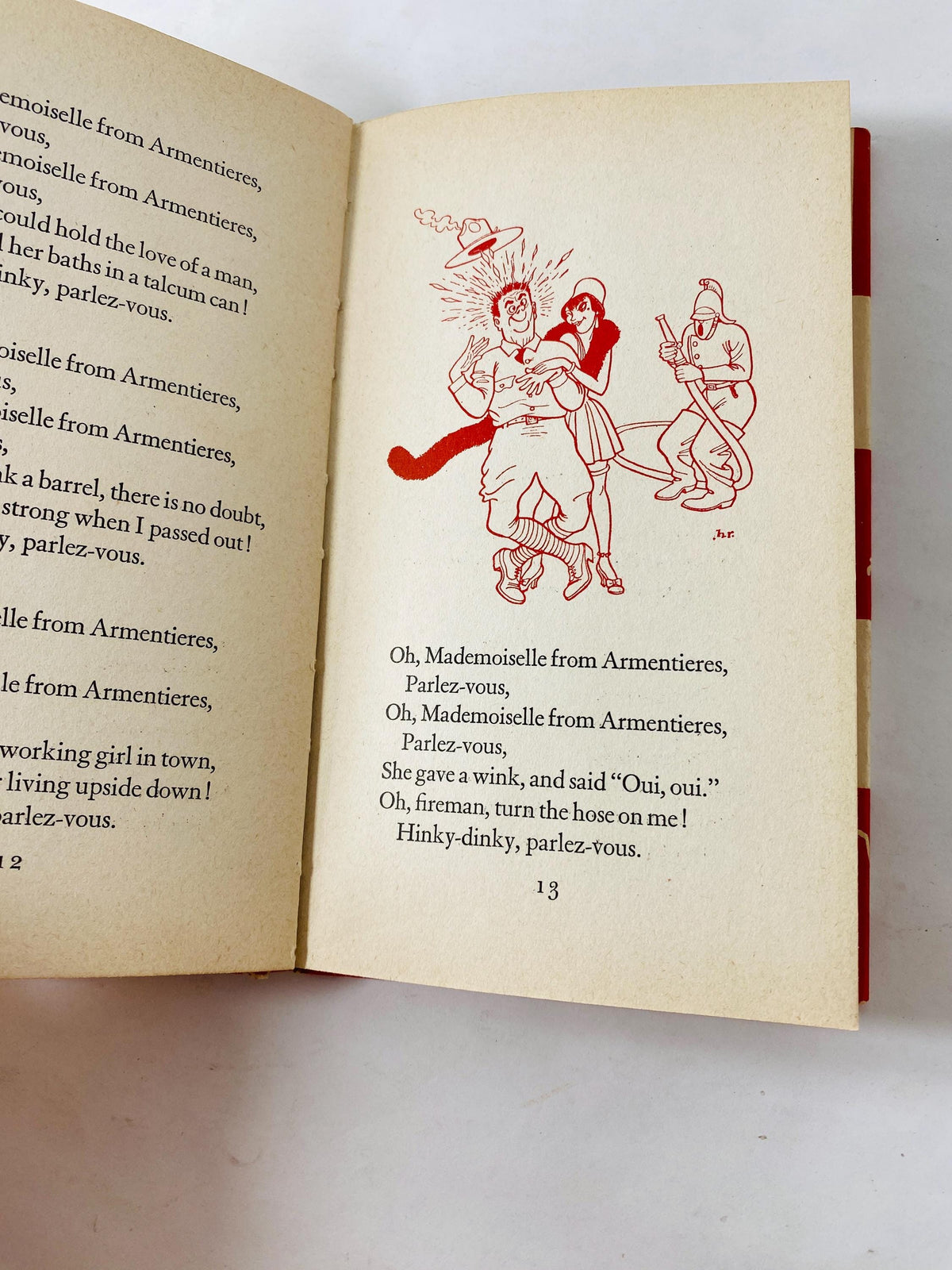 Mademoiselle From Armentieres vintage book WWI Doughboy Trench Song Poem circa 1953 military Americana Hinky Dinky Parley-Voo World War 1