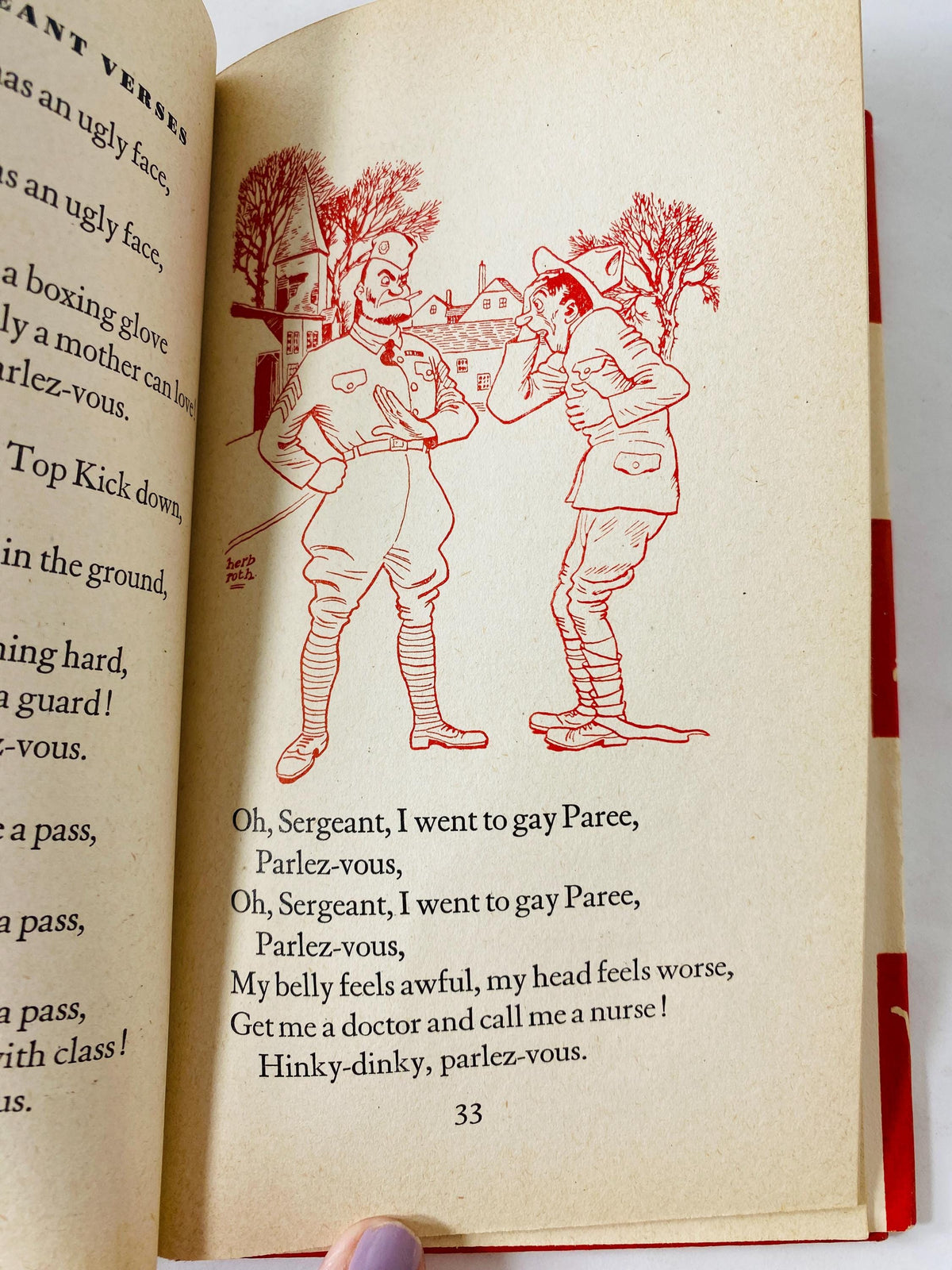 Mademoiselle From Armentieres vintage book WWI Doughboy Trench Song Poem circa 1953 military Americana Hinky Dinky Parley-Voo World War 1