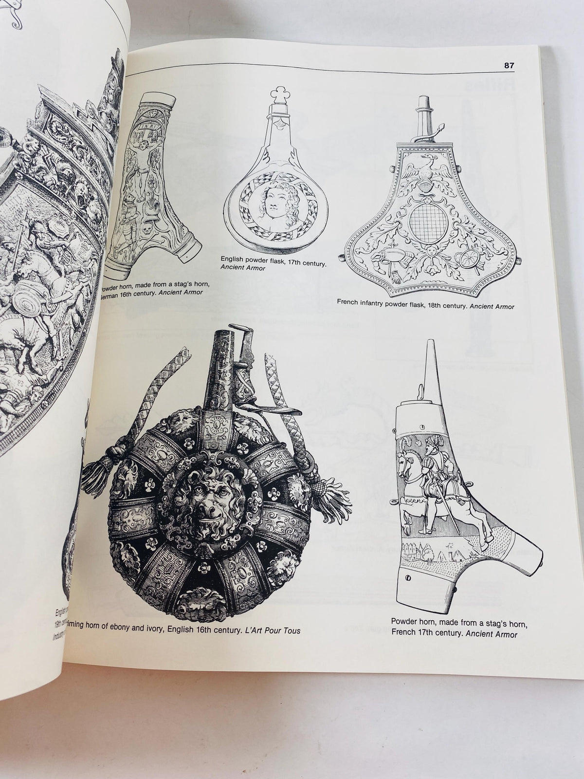 Weapons & Armor Pictorial Archive of Woodcuts Engravings vintage book circa 1981 LARGE Art instruction how to weapons war military soldier