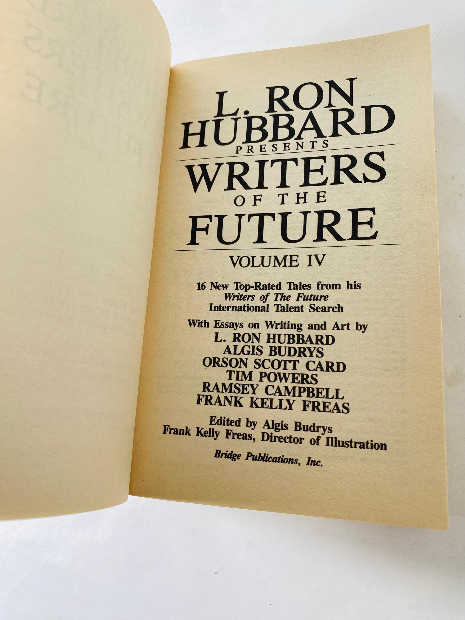 1988 Writers of the Future by L Ron Hubbard Early Printing vintage paperback book Science fiction alien invaders Author of Battlefield Earth