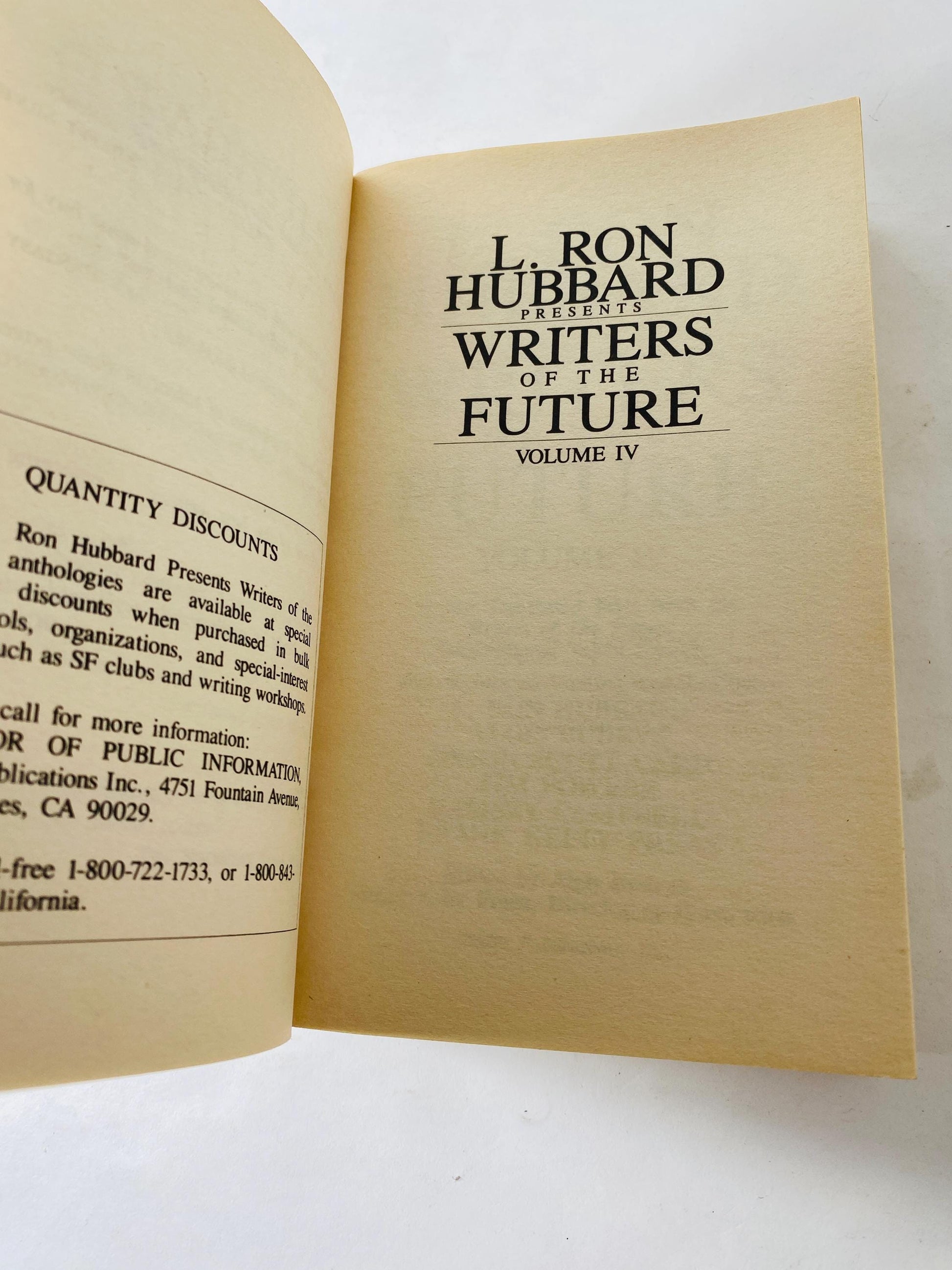 1988 Writers of the Future by L Ron Hubbard Early Printing vintage paperback book Science fiction alien invaders Author of Battlefield Earth