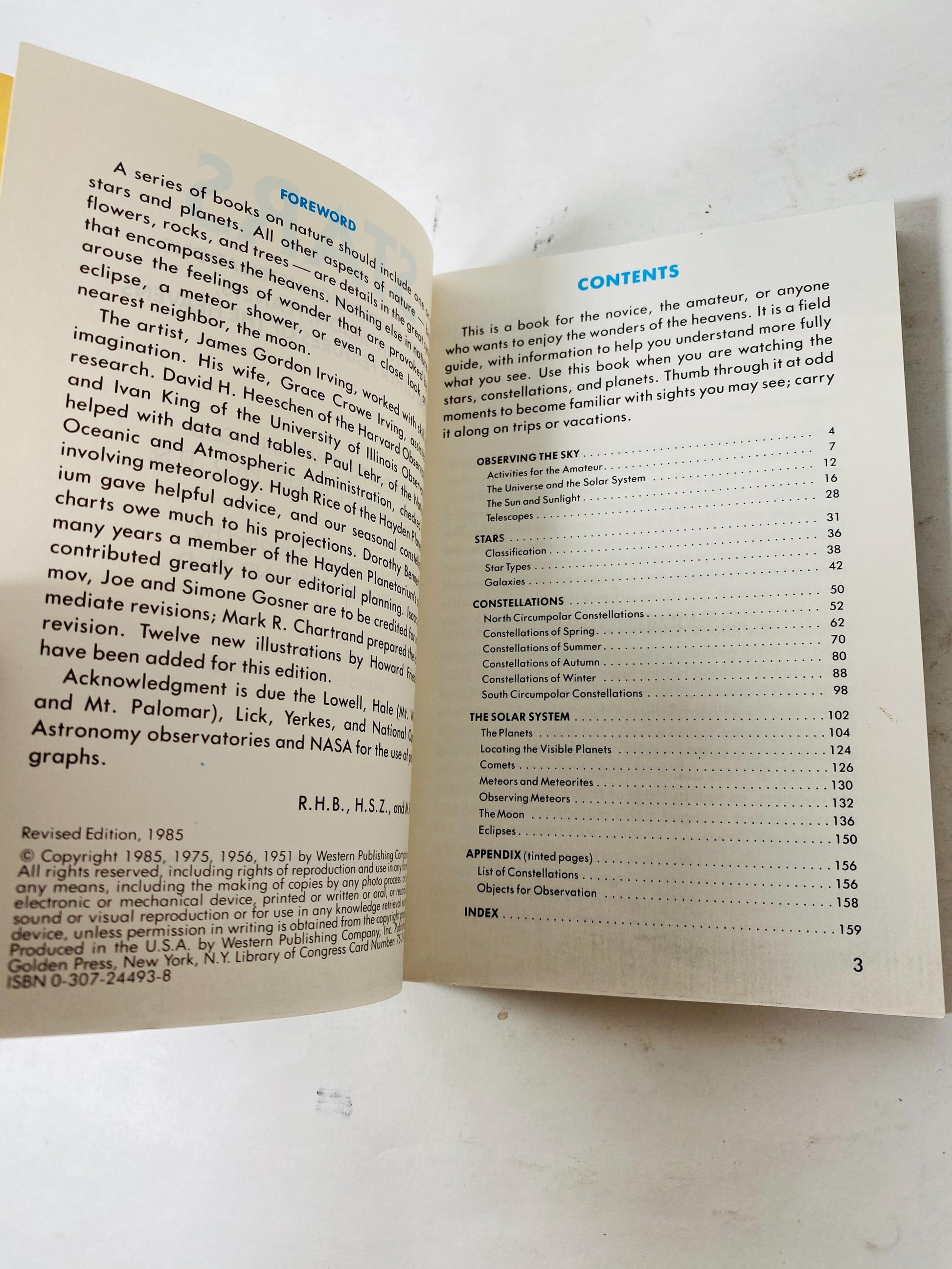 Stars Guide to Constellations Sun Moon Planets and the Heavens Golden Nature Guide paperback Book by Herbert Zim circa 1985