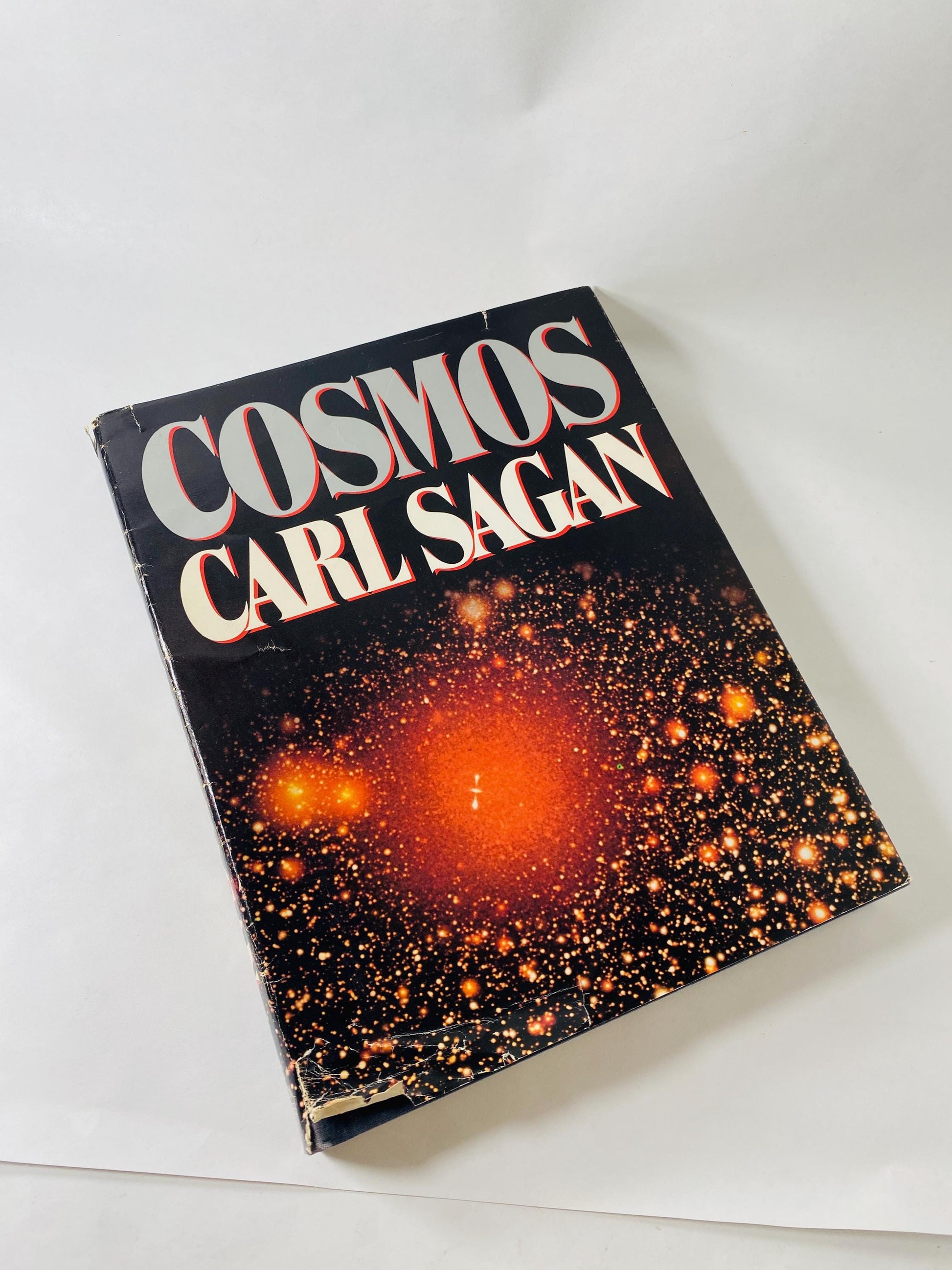 Cosmos First edition vintage book by Carl Sagan circa 1980 Astronomy, cosmology, astrophysicist, astrobiology, science popularizer. Gift