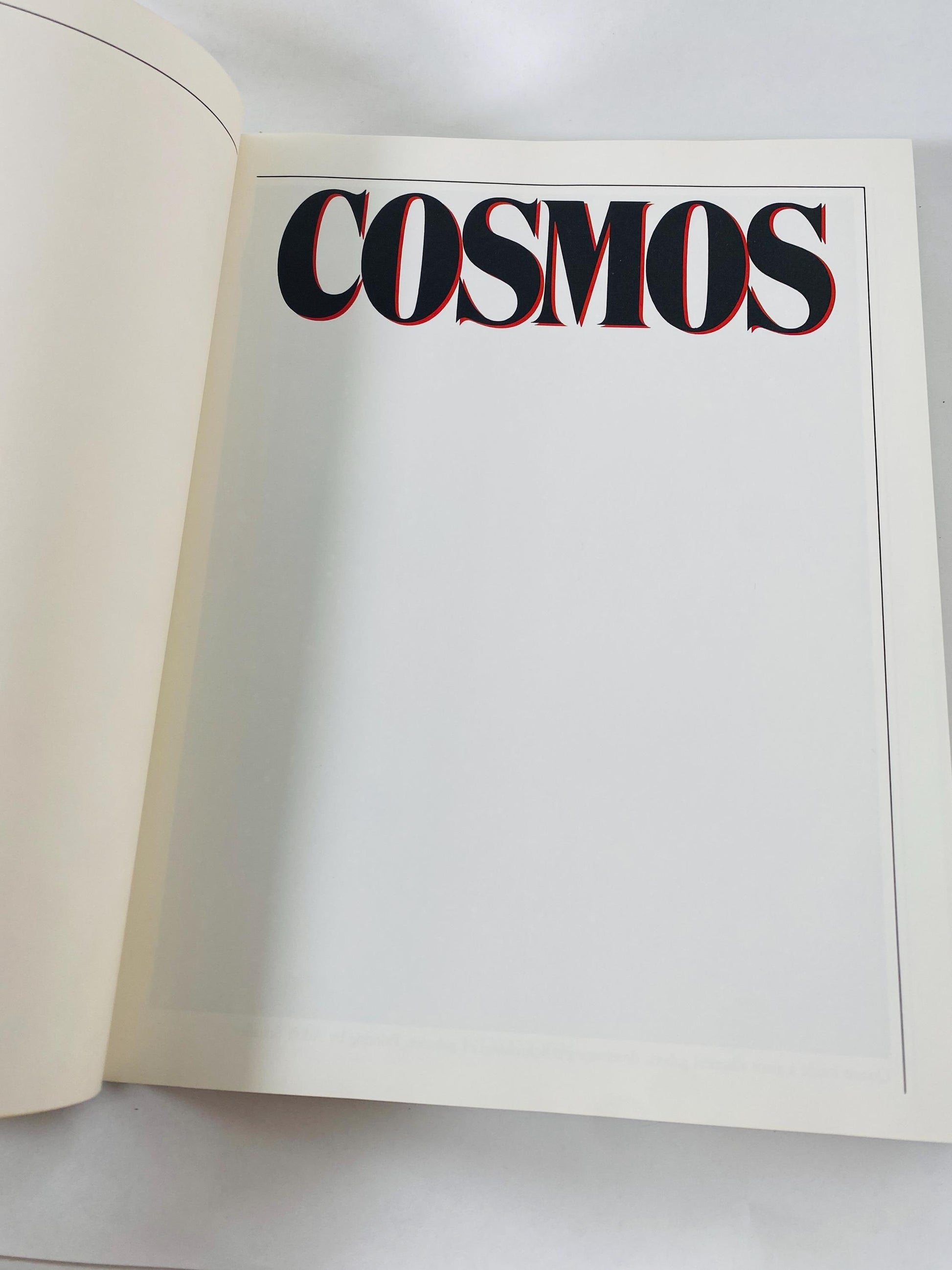Cosmos First edition vintage book by Carl Sagan circa 1980 Astronomy, cosmology, astrophysicist, astrobiology, science popularizer. Gift