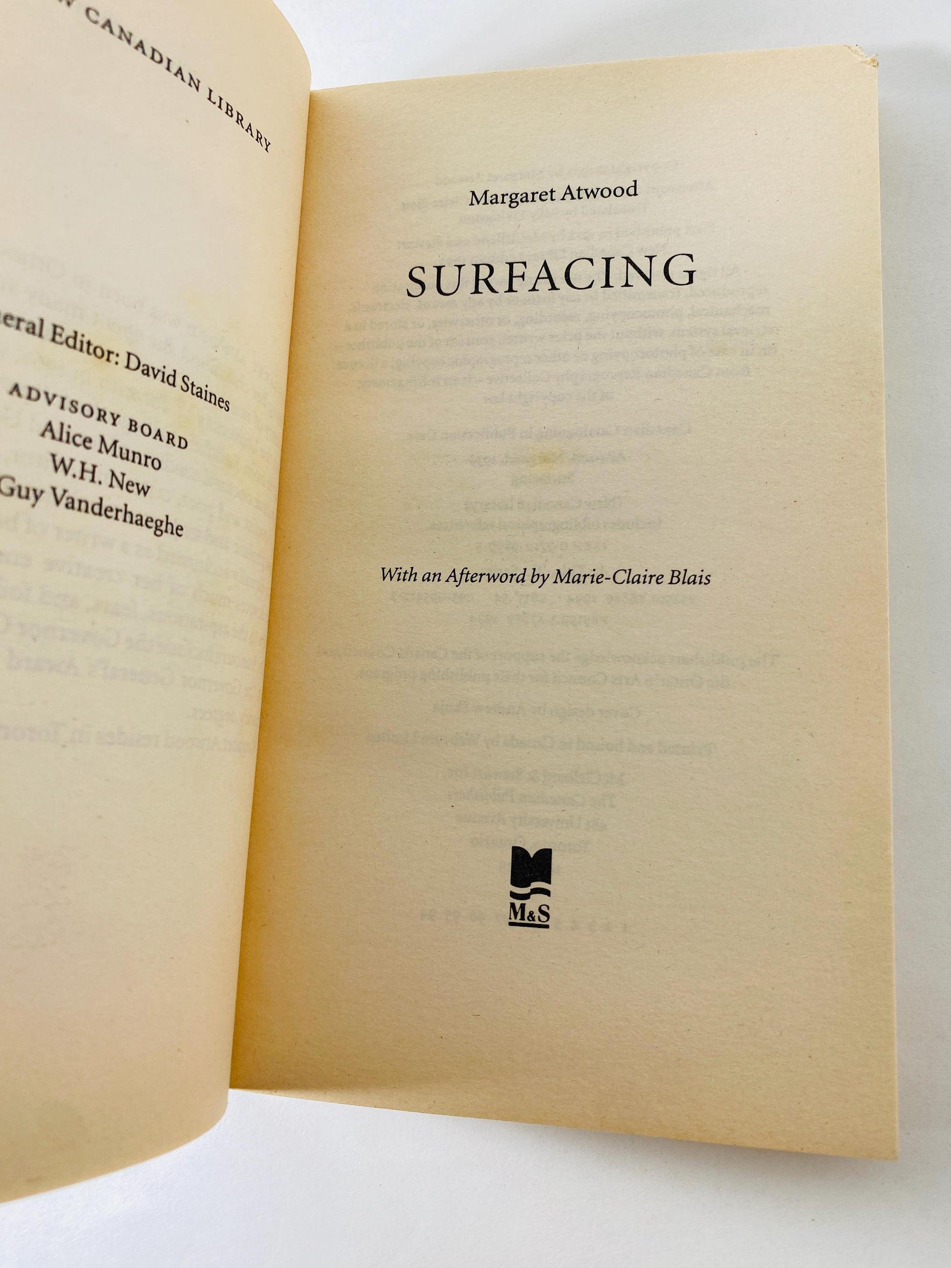 Surfacing vintage paperback book by Margaret Atwood author of the Handmaid's Tale psychological feminist themes patriarchy nationalism