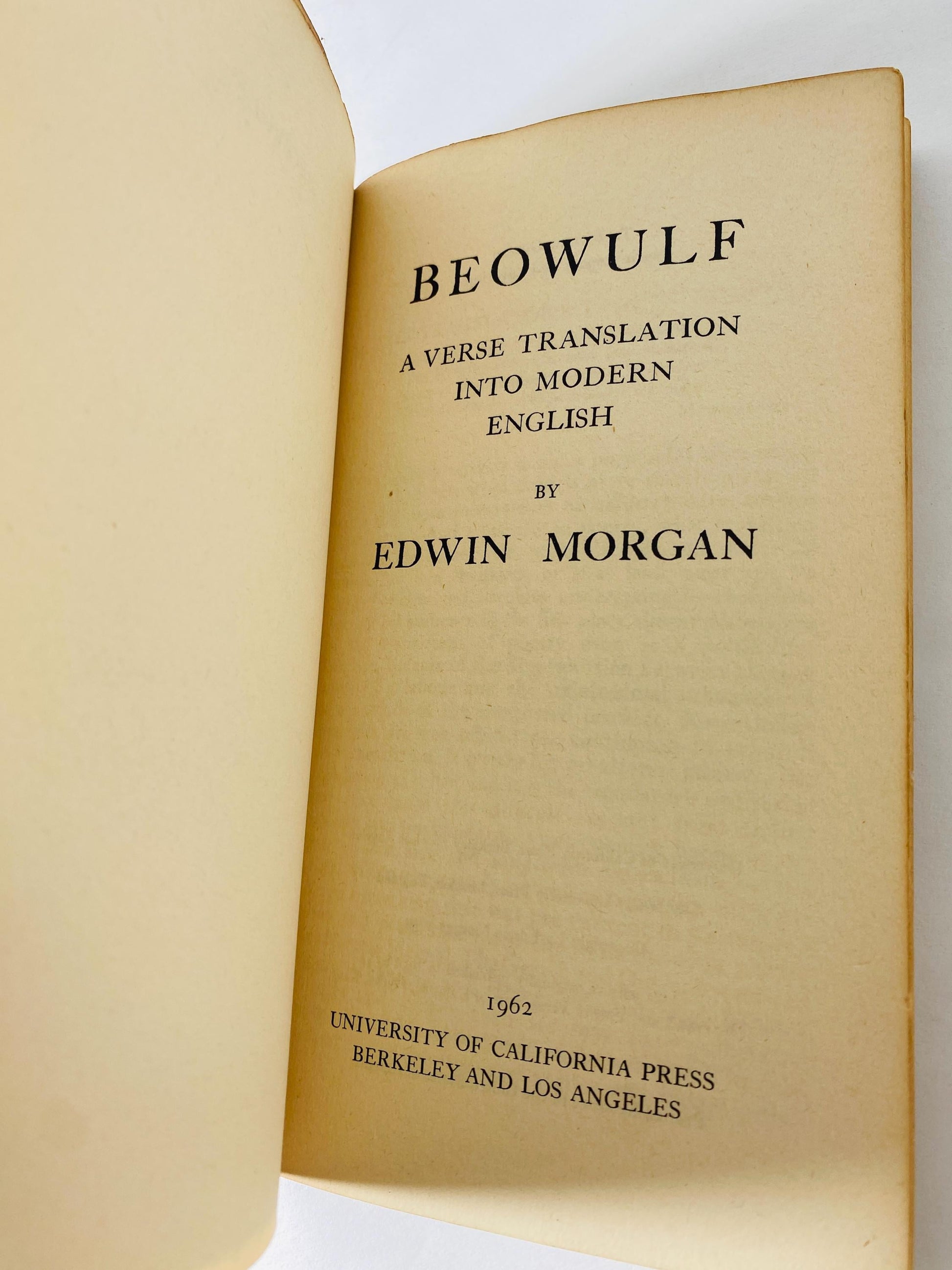 Beowulf vintage paperback book Anglo Saxon classic translated by Edwin Morgan circa 1962
