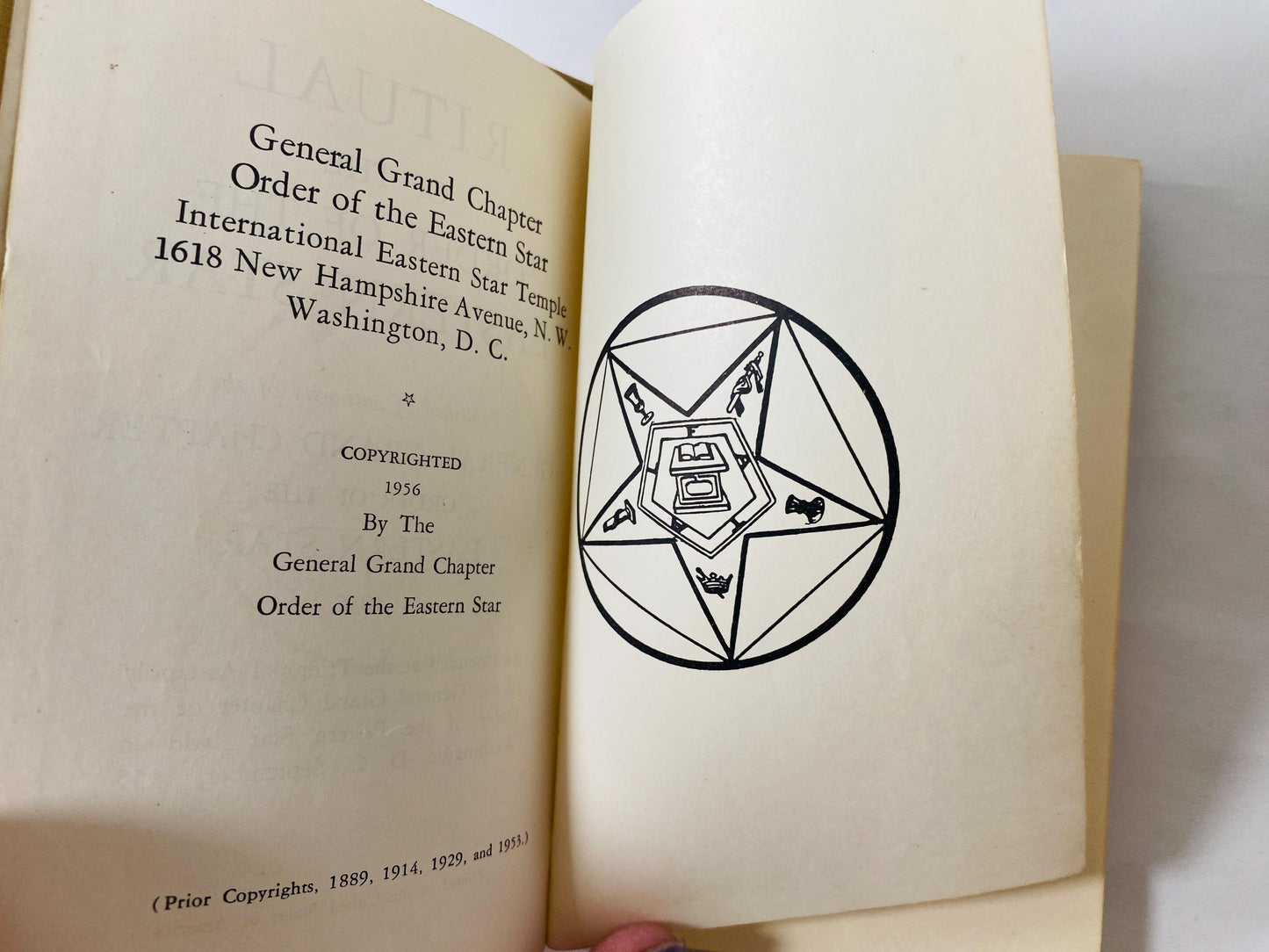 1956 Order of the Eastern Star Ritual Book Freemasonry Masonic vintage ritual book mid-century religious and ceremonial ephemera