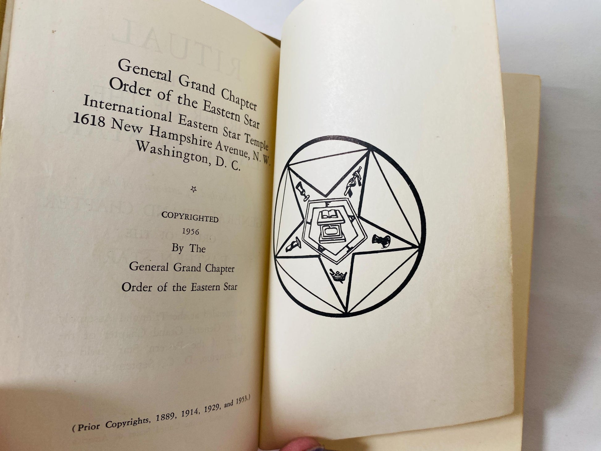 1956 Order of the Eastern Star Ritual Book Freemasonry Masonic vintage ritual book mid-century religious and ceremonial ephemera