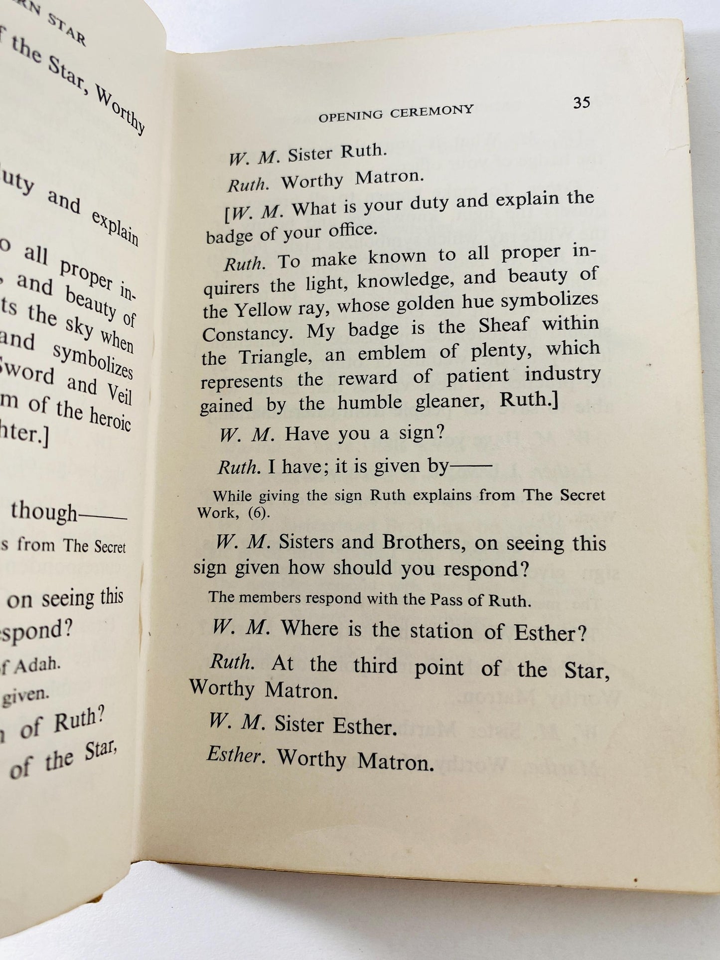 1956 Order of the Eastern Star Ritual Book Freemasonry Masonic vintage ritual book mid-century religious and ceremonial ephemera