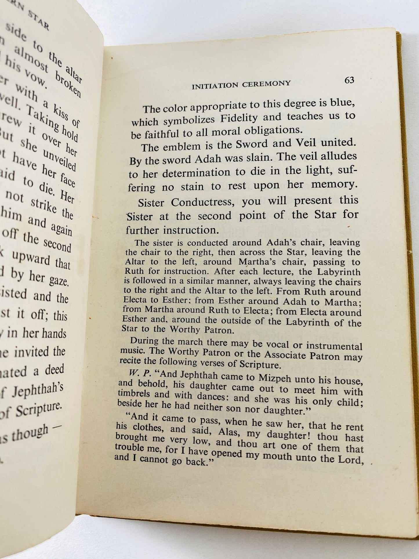 1956 Order of the Eastern Star Ritual Book Freemasonry Masonic vintage ritual book mid-century religious and ceremonial ephemera