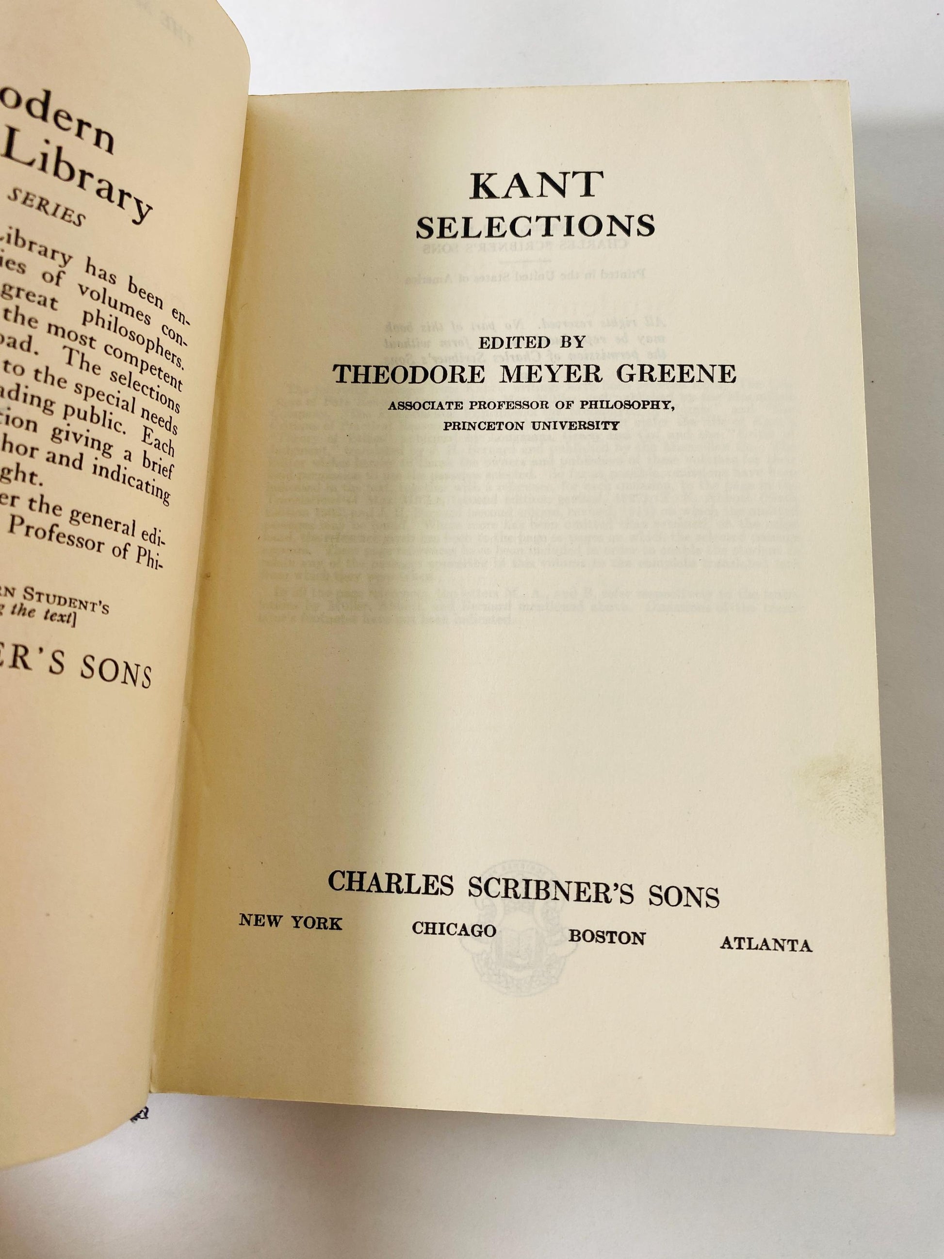 Kant book edited by Theodore Greene circa 1929 Philosophy, Economics, capitalism, politics. Free thinking, intellectual. Vintage blue book