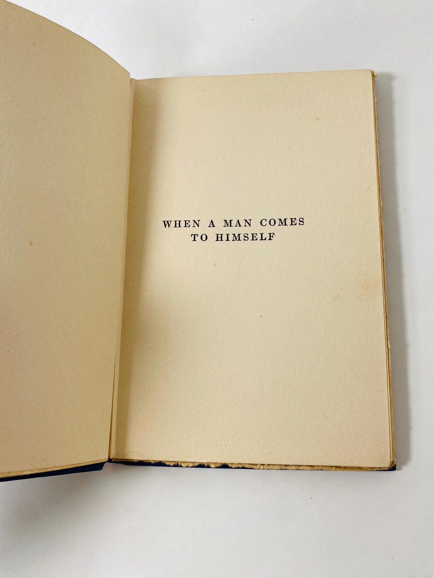 1915 When a Man Comes to Himself Vintage book by Woodrow Wilson Blue HardcoverHarper & Brothers Presidential History Gift