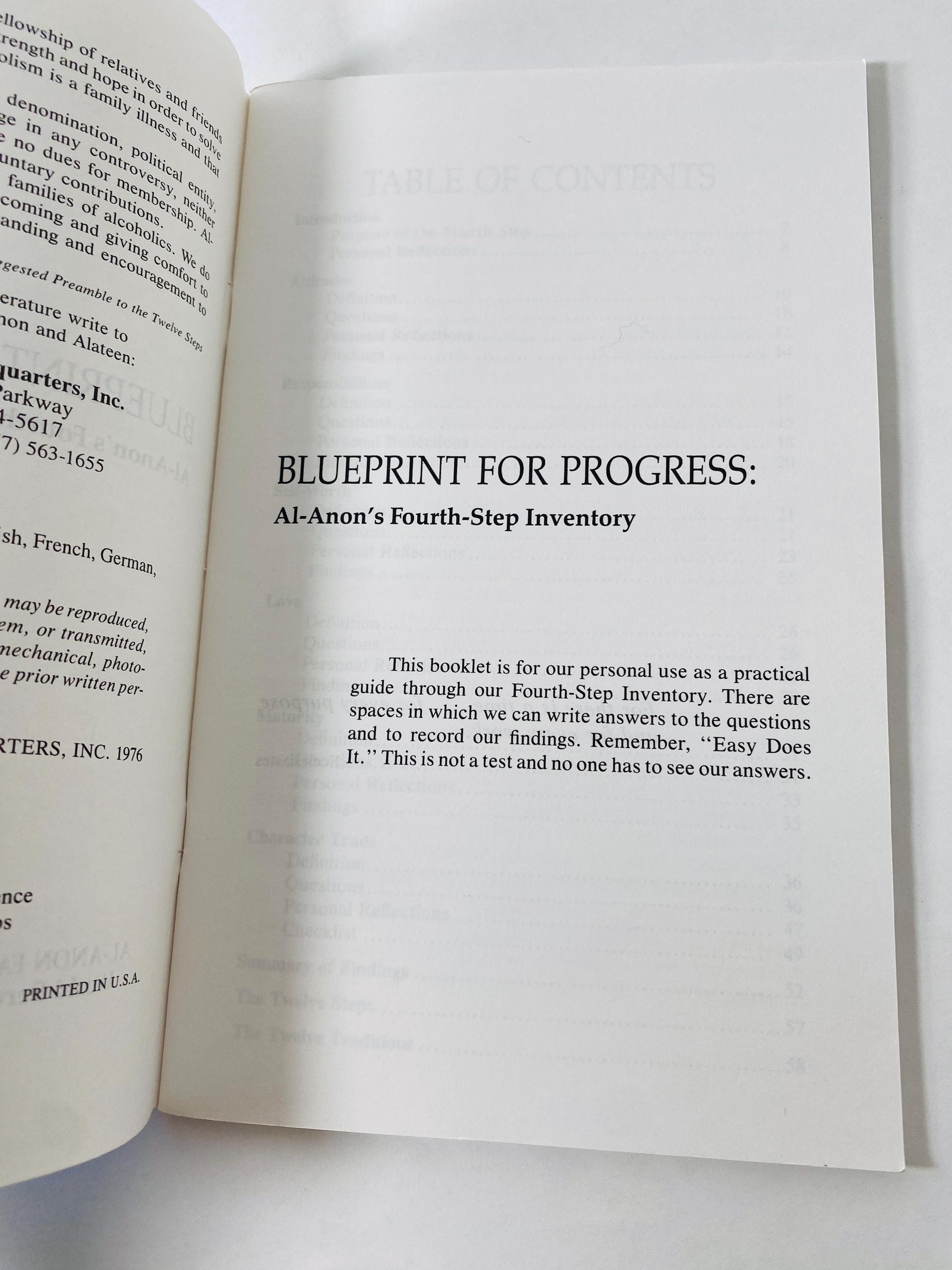 Blueprint for Progress Alcoholics Anonymous vintage paperback book history of AA Recovery, Addiction, NA, Al-Anon, sobriety, gift HelenK