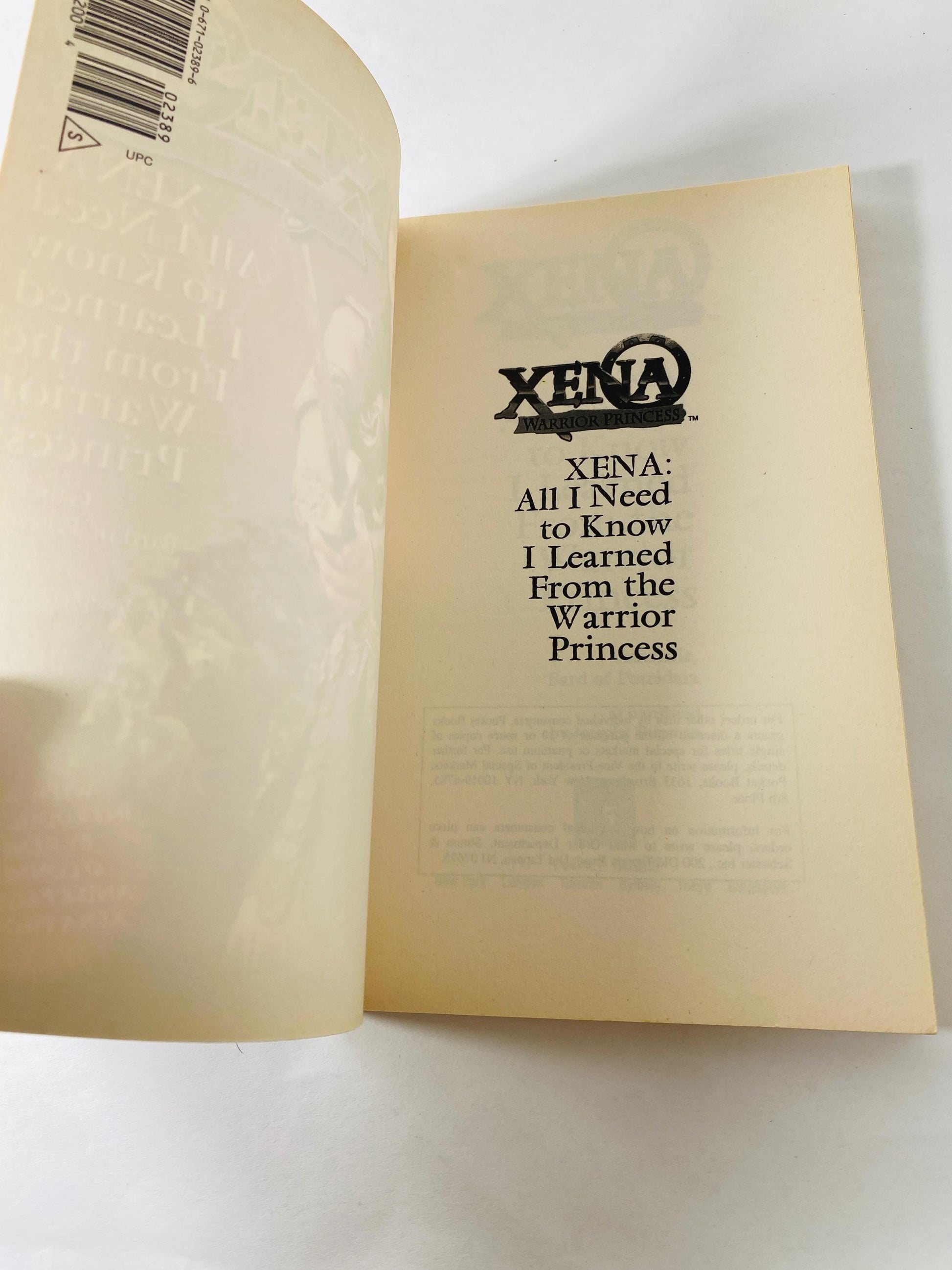 Xena vintage paperback book All I Need to Know I Learned from the Warrior Princess by Josepha Sherman circa 1998