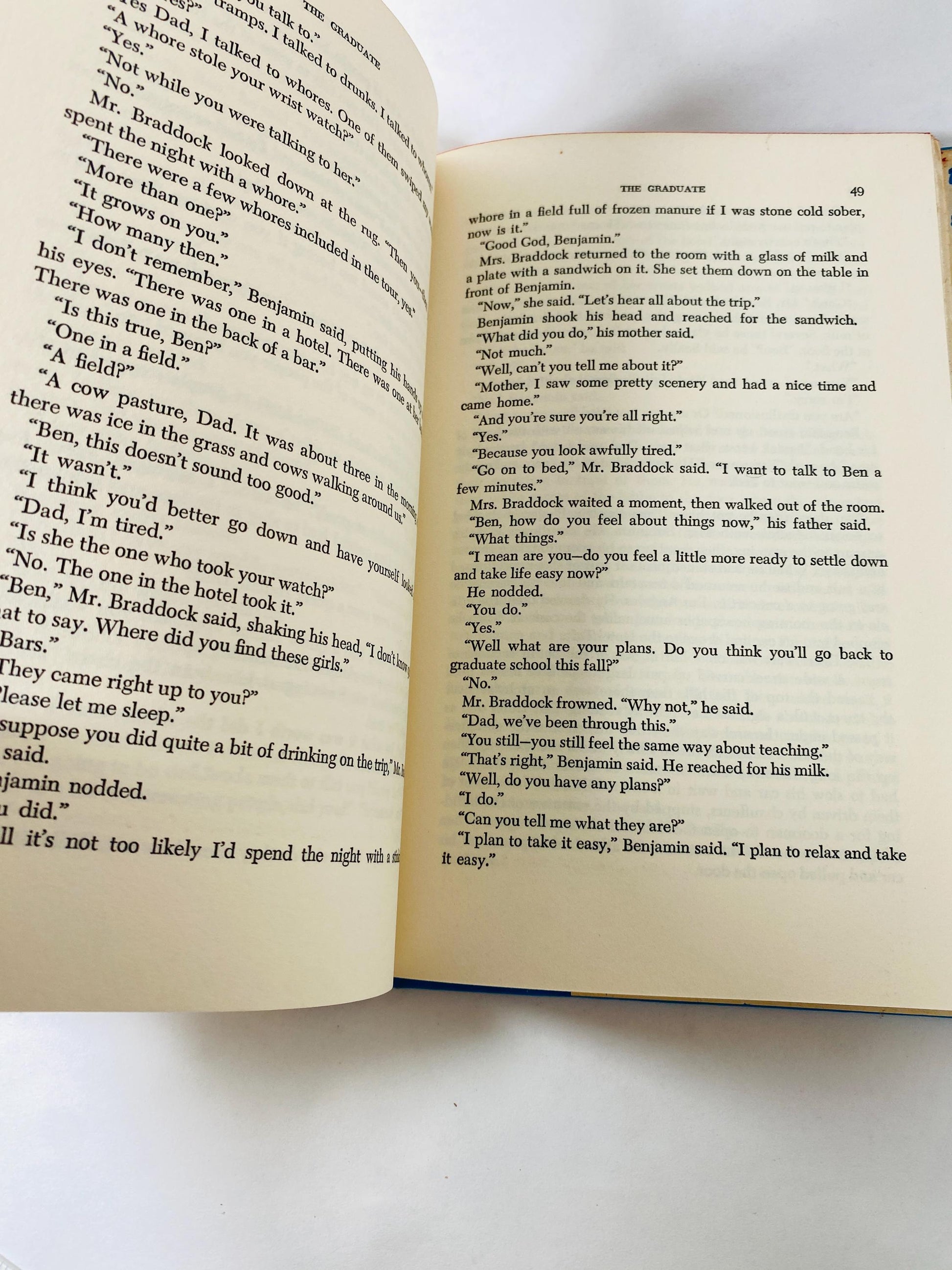 1963 The Graduate by Charles Webb vintage book about Benjamin's affair with Mrs. Robinson before falling in love with her daughter