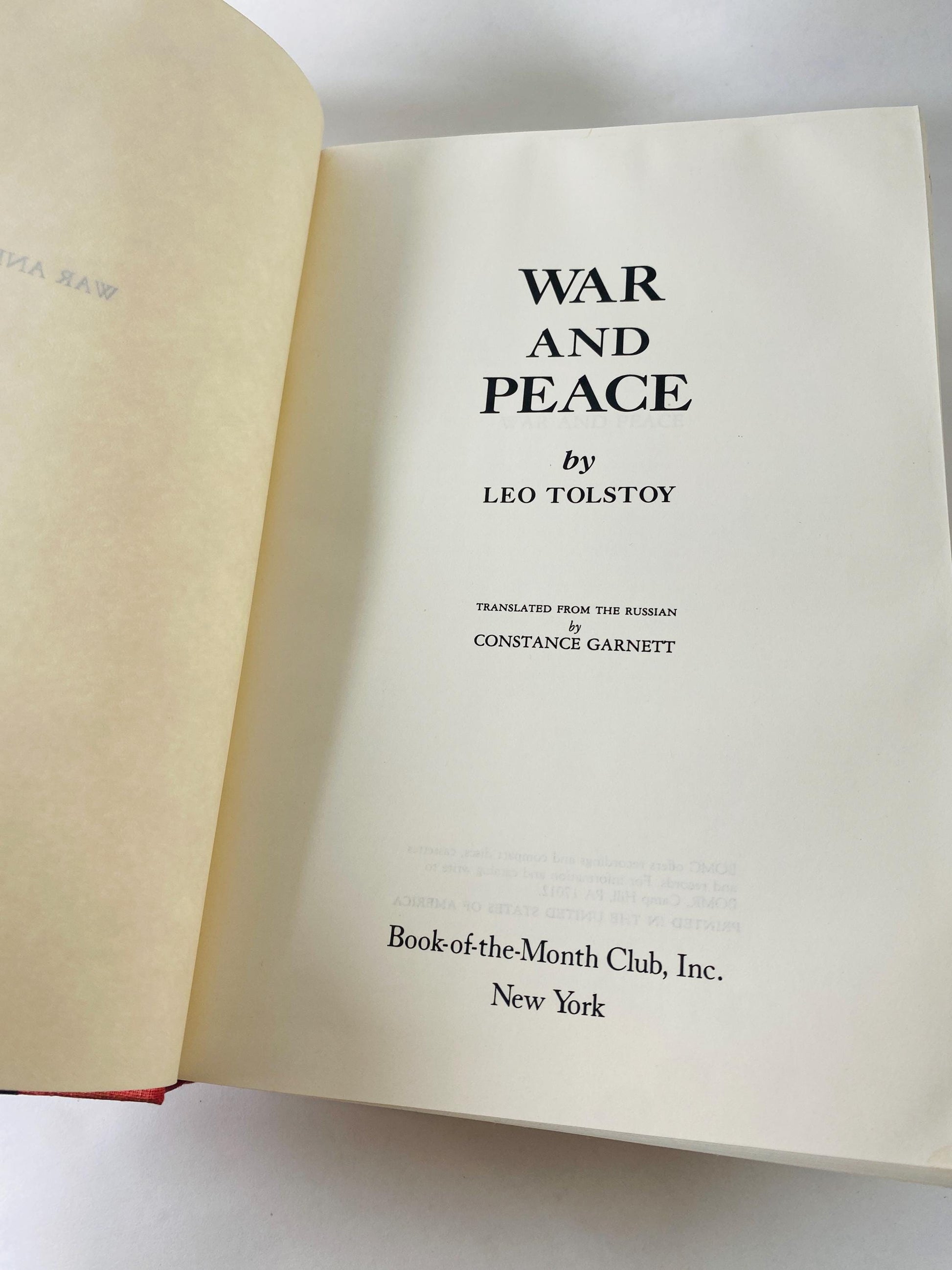 Leo Tolstoy War and Peace vintage book love, war, and the search for meaning during the French invasion of Russia in the Napoleonic era