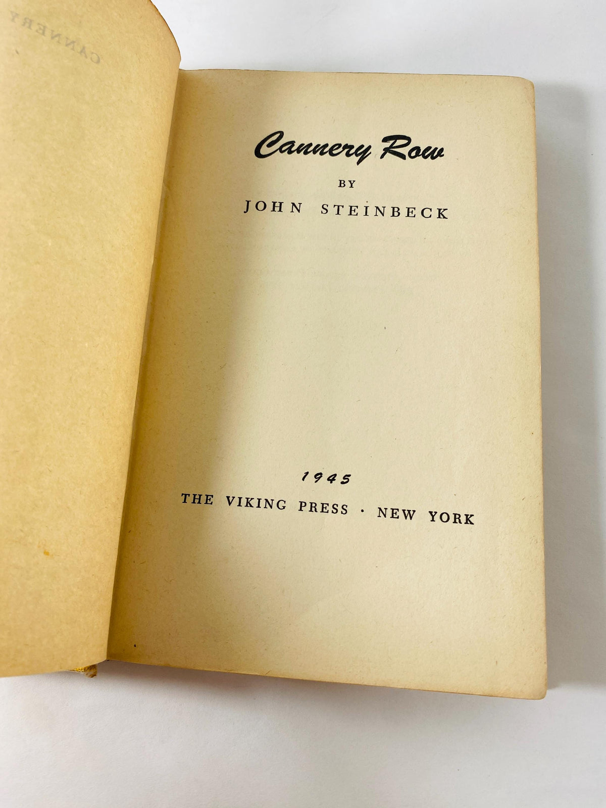 1945 John Steinbeck Cannery Row EARLY PRINTING vintage book about marginalized residents in the canning district during the Great Depression