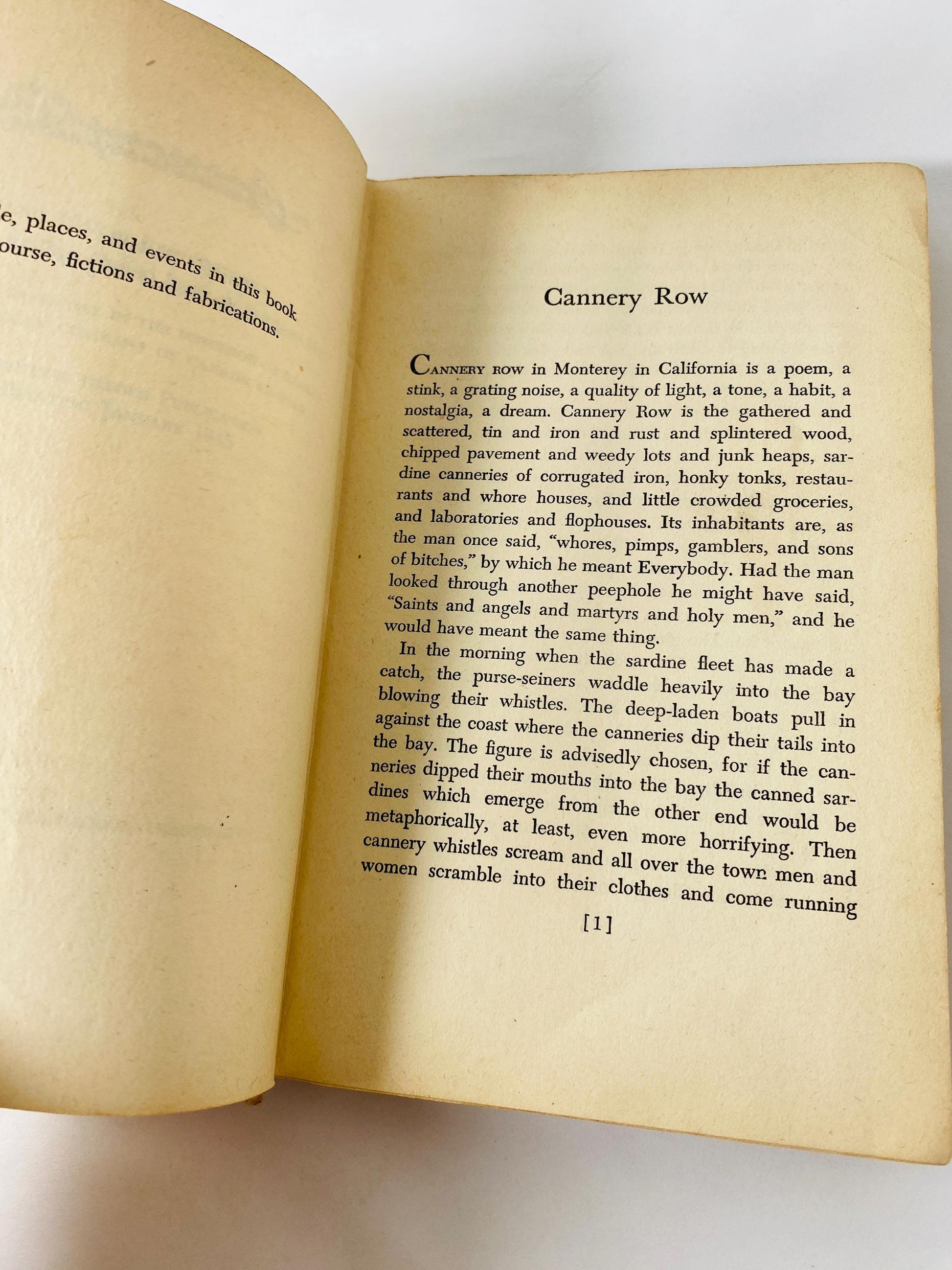 1945 John Steinbeck Cannery Row EARLY PRINTING vintage book about marginalized residents in the canning district during the Great Depression