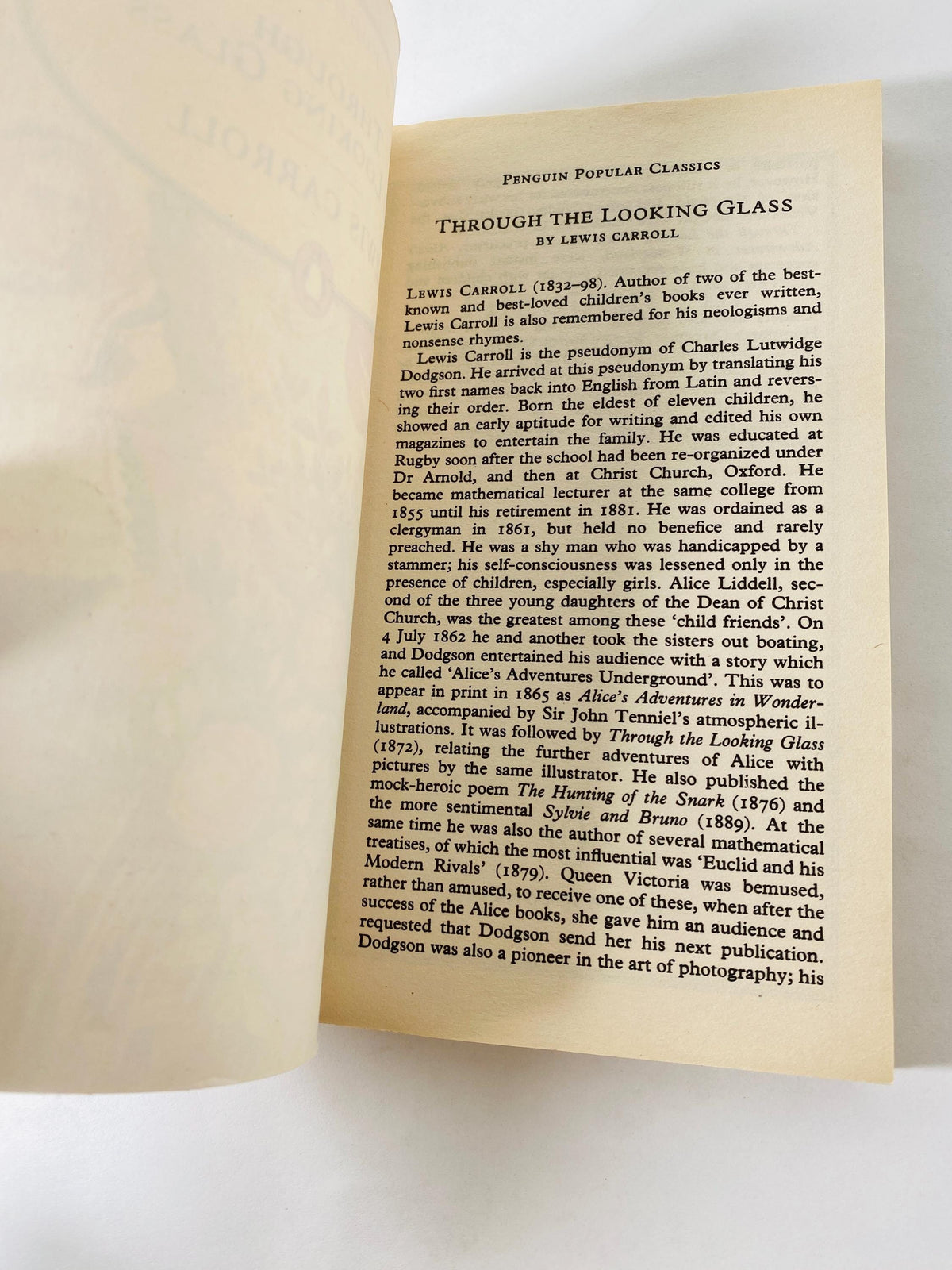Alice in Wonderland Through the Looking Glass by Lewis Carroll vintage book circa 1976 paperback for little children.