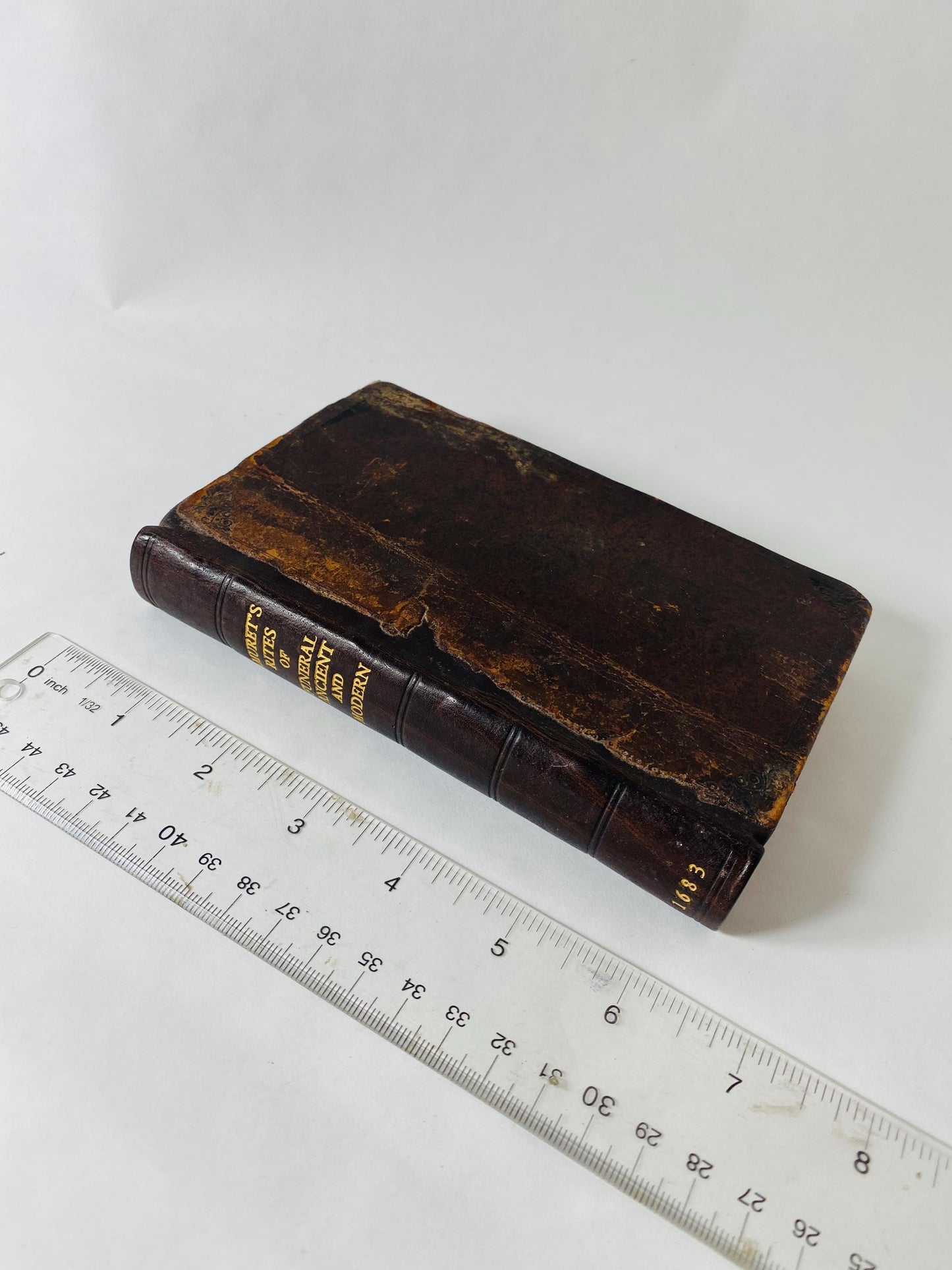 1683 Rites of Funeral Ancient and Modern in Use Through the Known World antique Paul Lorrain small leatherbound 17th-century vintage book