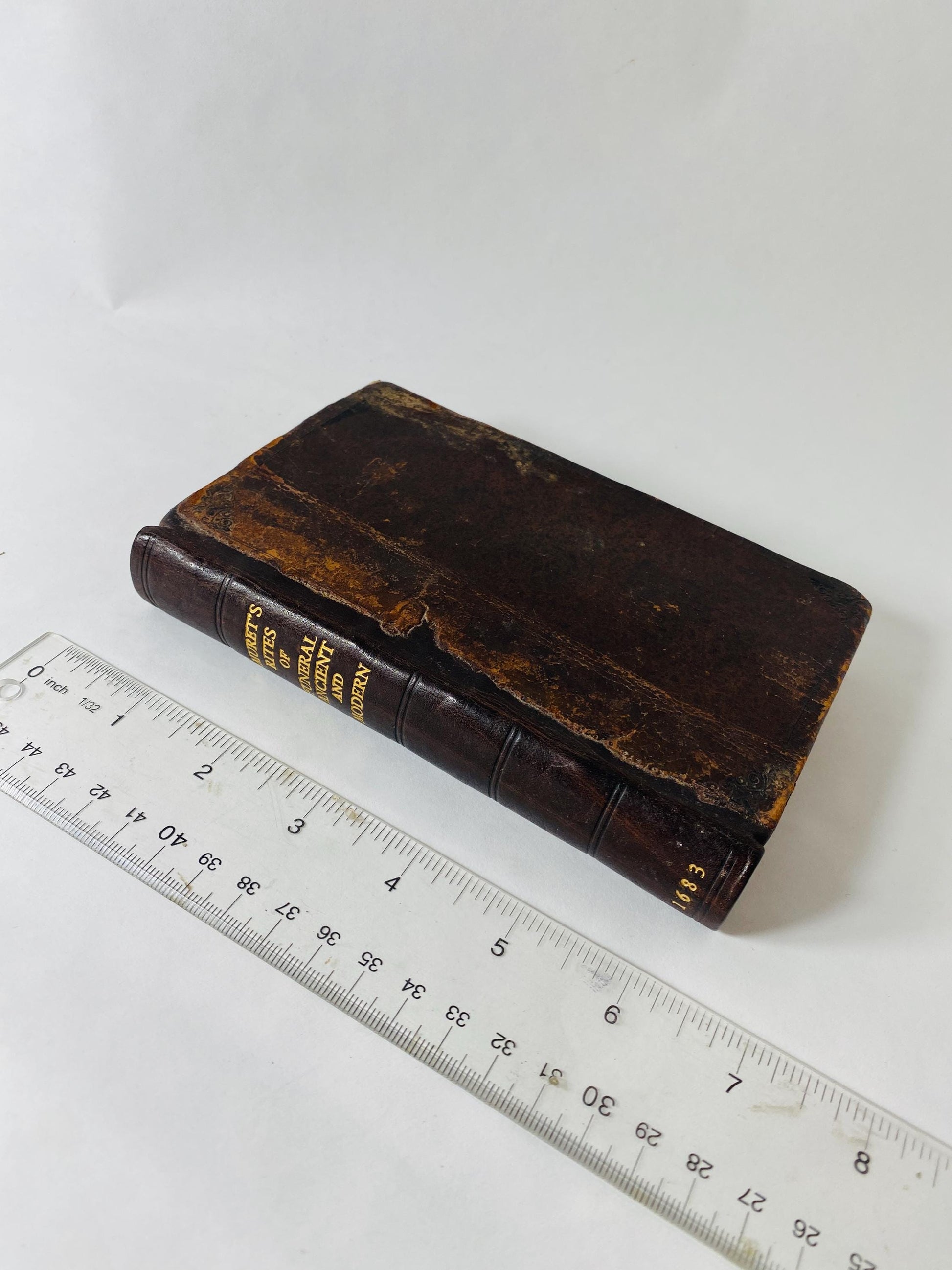 1683 Rites of Funeral Ancient and Modern in Use Through the Known World antique Paul Lorrain small leatherbound 17th-century vintage book